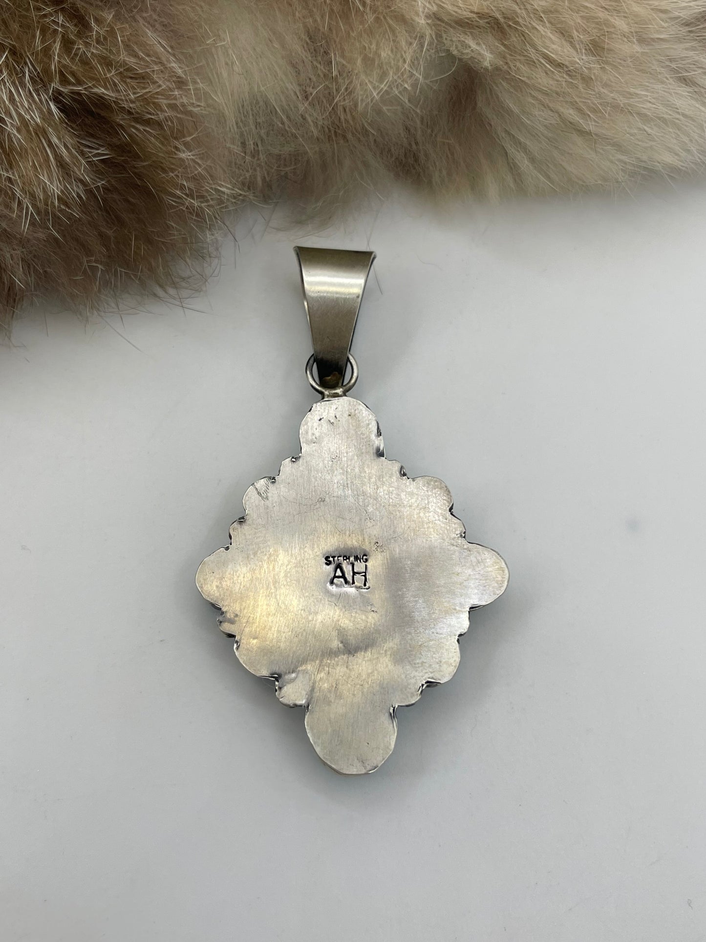 12mm Bail Sonoran Turquoise Cluster Pendant by Aldora Henry, Navajo