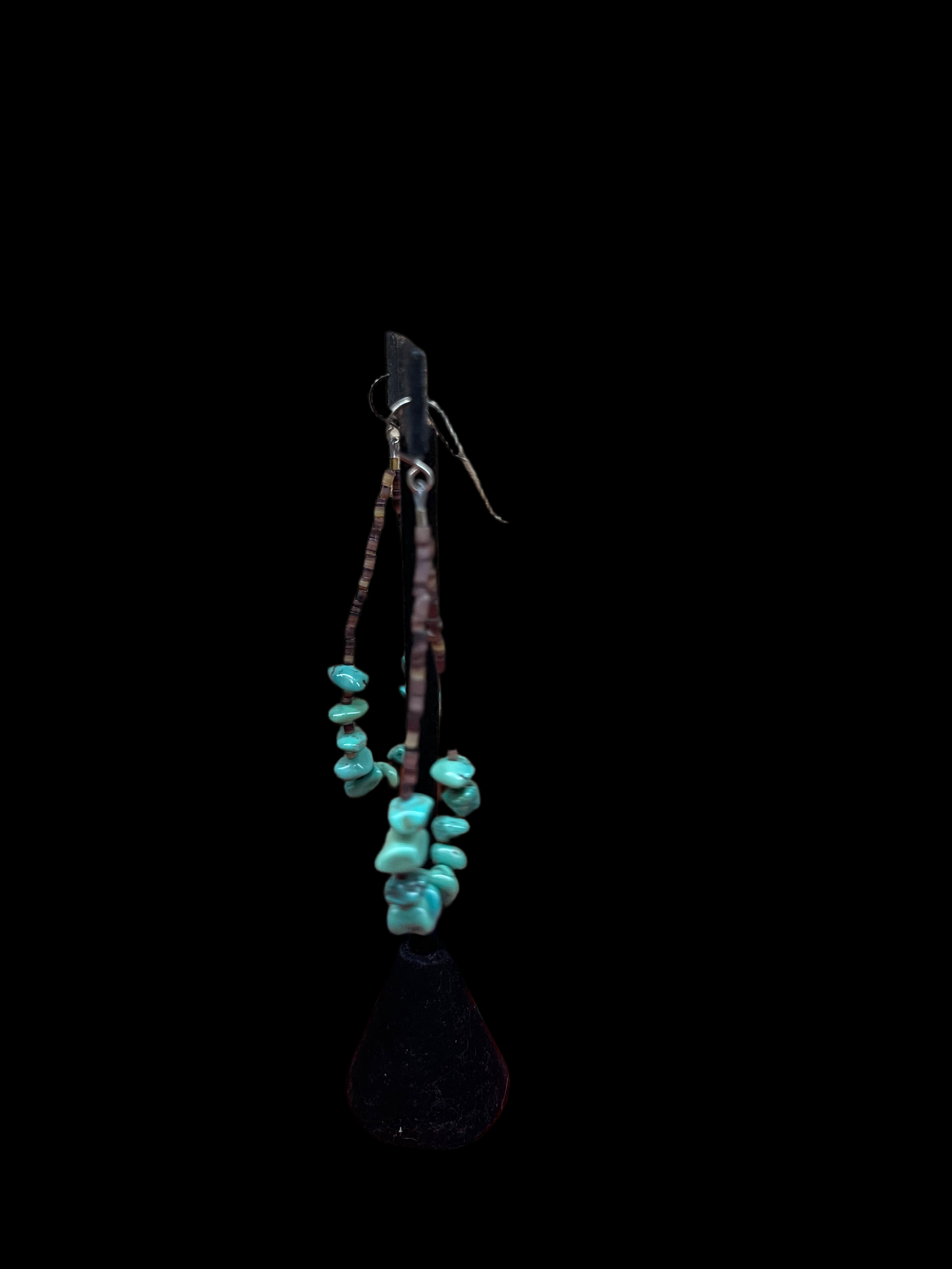 Pin Shell and Natural Turquoise Nugget Tear Drop Dangles