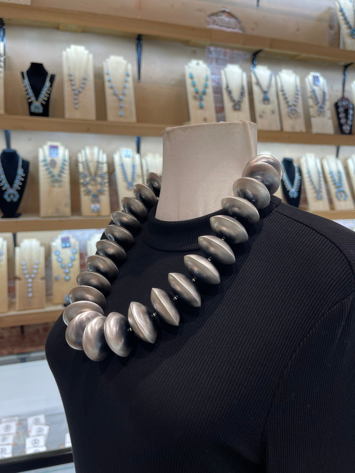 LOT 92 9/6 22"+3" Extender 36mm Handmade Navajo Pearls by Austin Haley, Navajo
