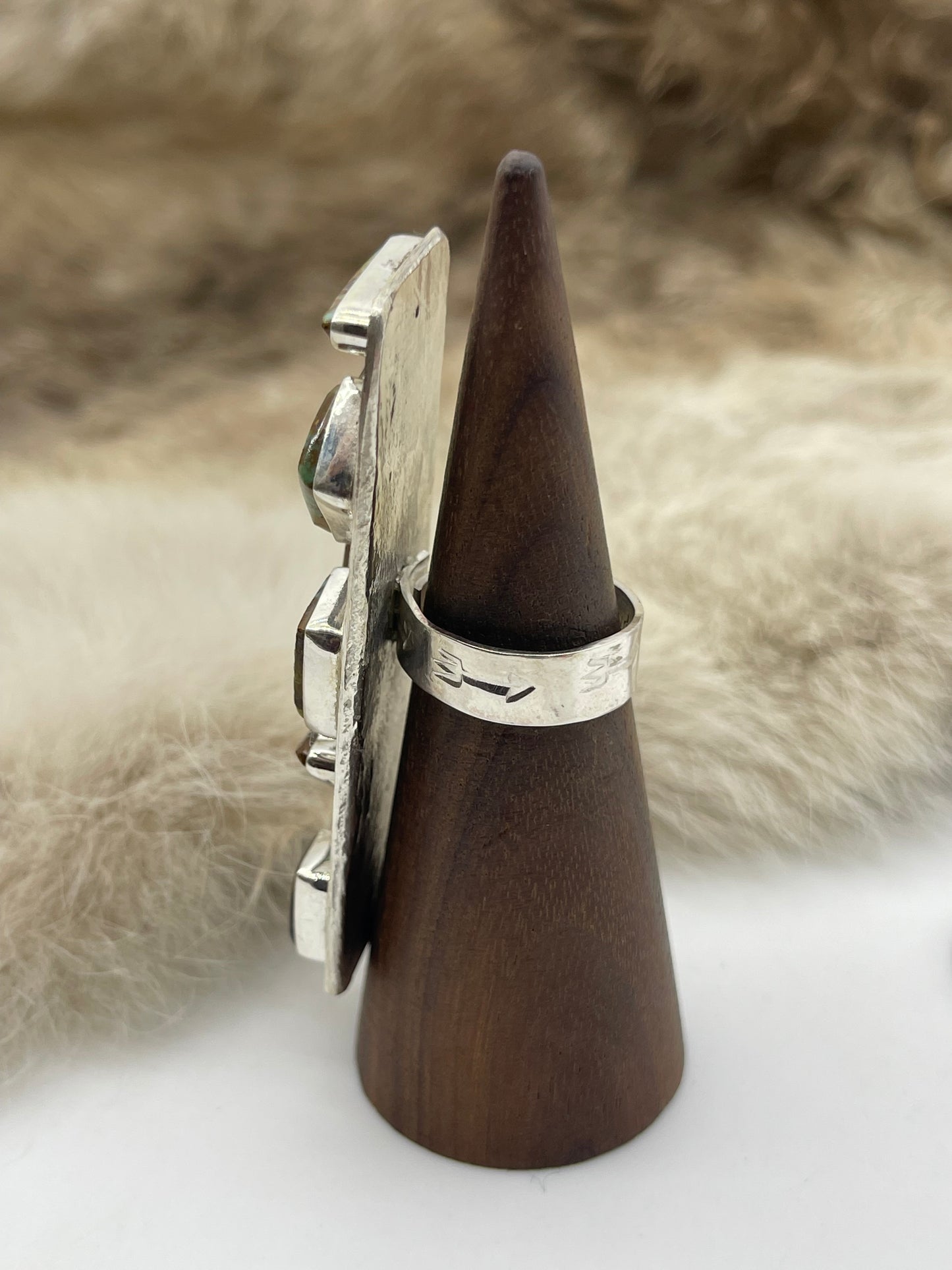 8 Stone #8 Turquoise Adjustable 6.0-9.0 Ring by Jude Candelaria, Zuni