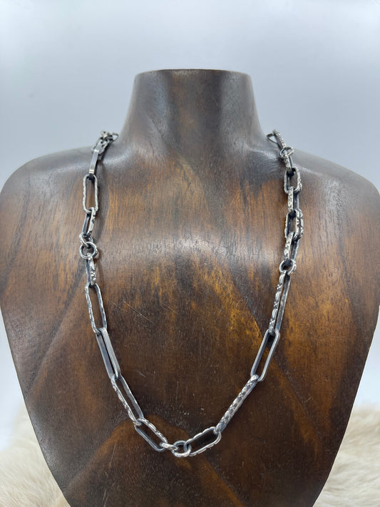 20" Silver "Long Trot" Necklace by Bad Bronc