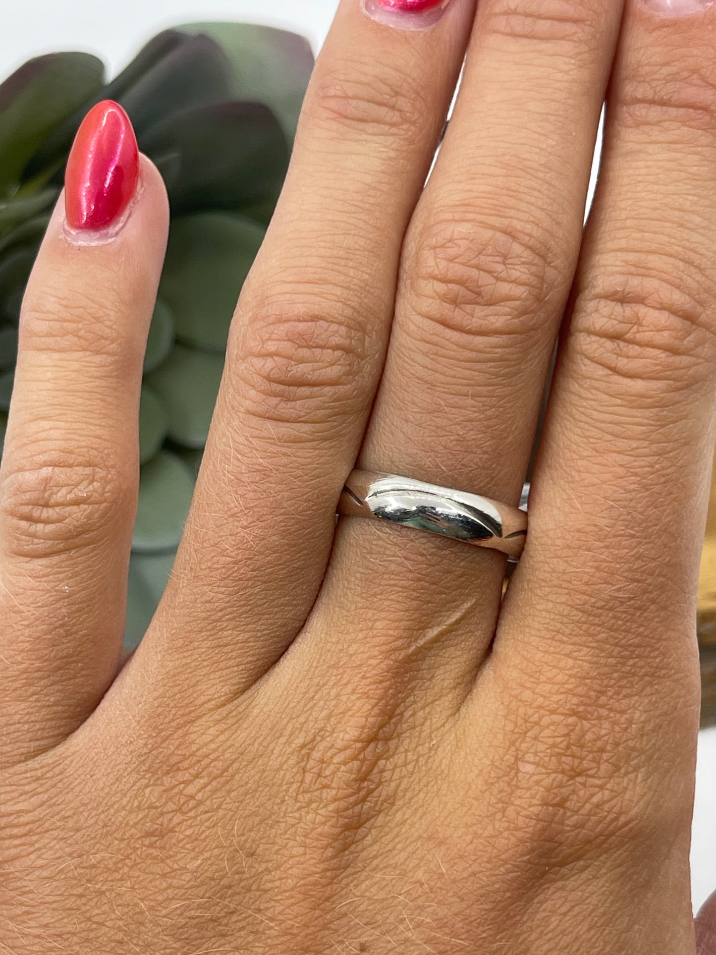8.0 Stamped Ring Band by Gary Sandoval, Navajo