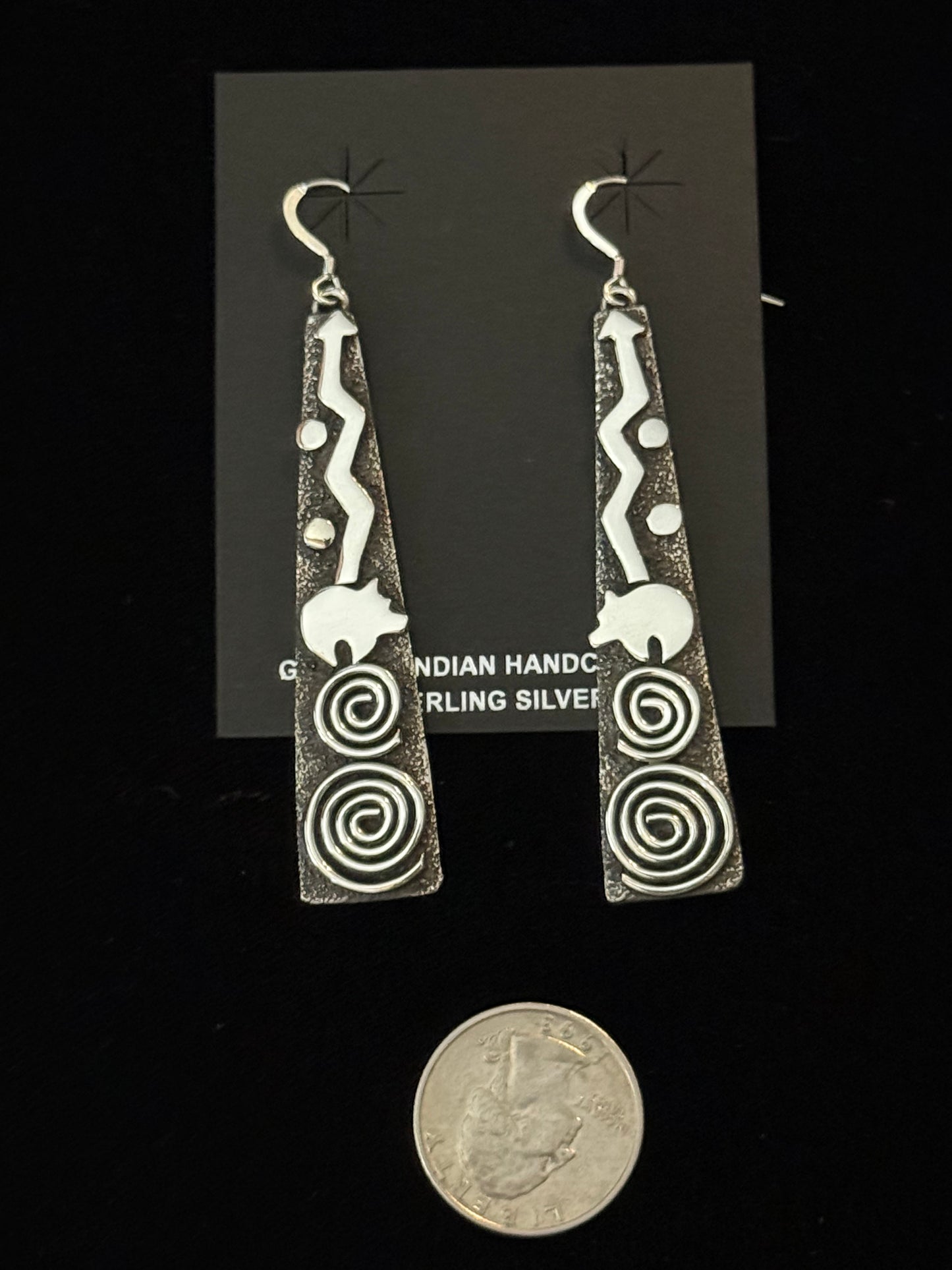 Tee Pee Petroglyph Earrings by Alex Sanchez, Navajo