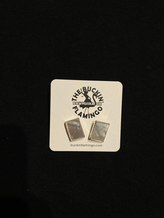 Mother Of Pearl Rectangle Post Earrings