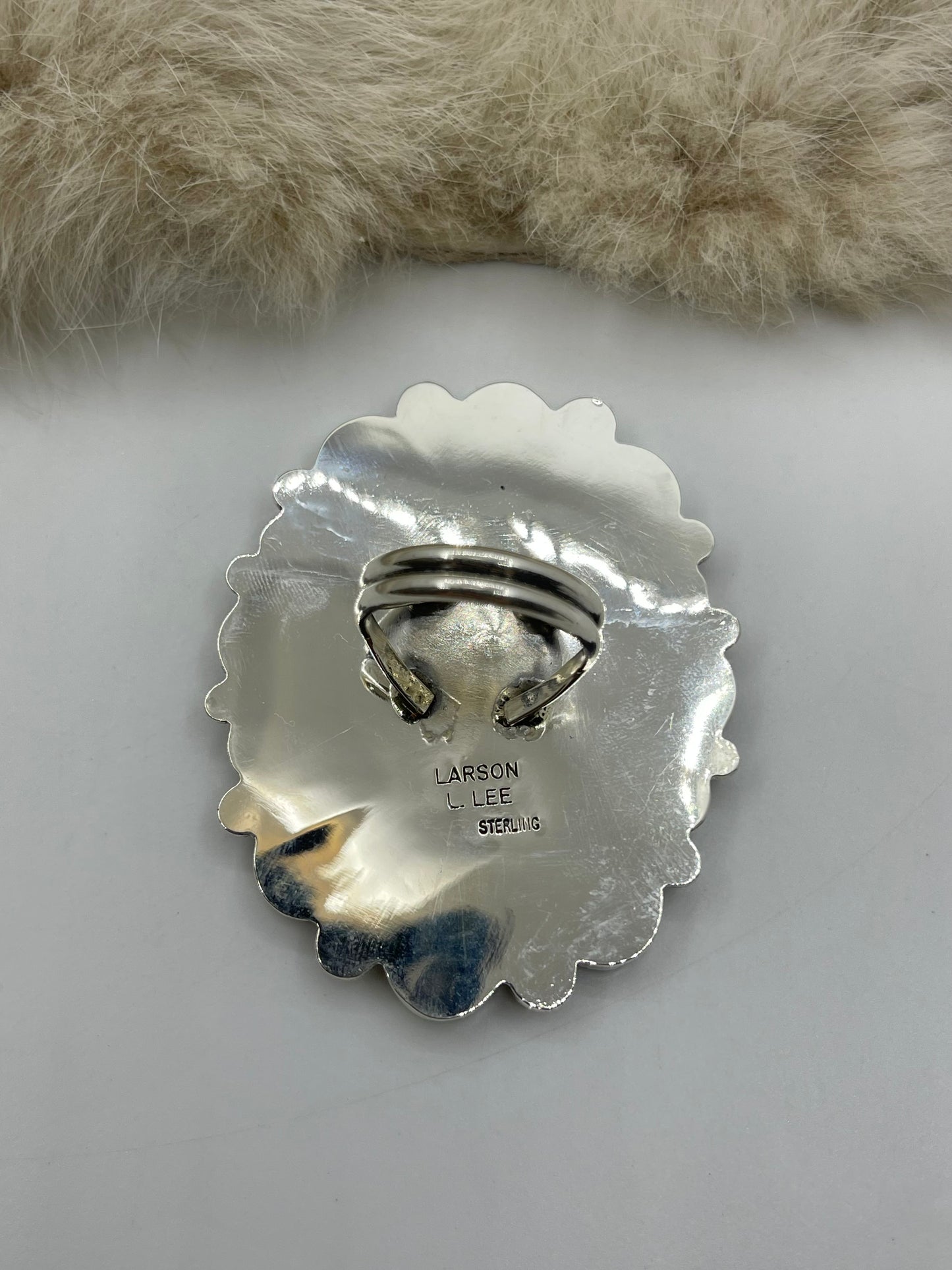 8.5 Sonoran Turquoise Cluster Ring by Larson L. Lee, Navajo