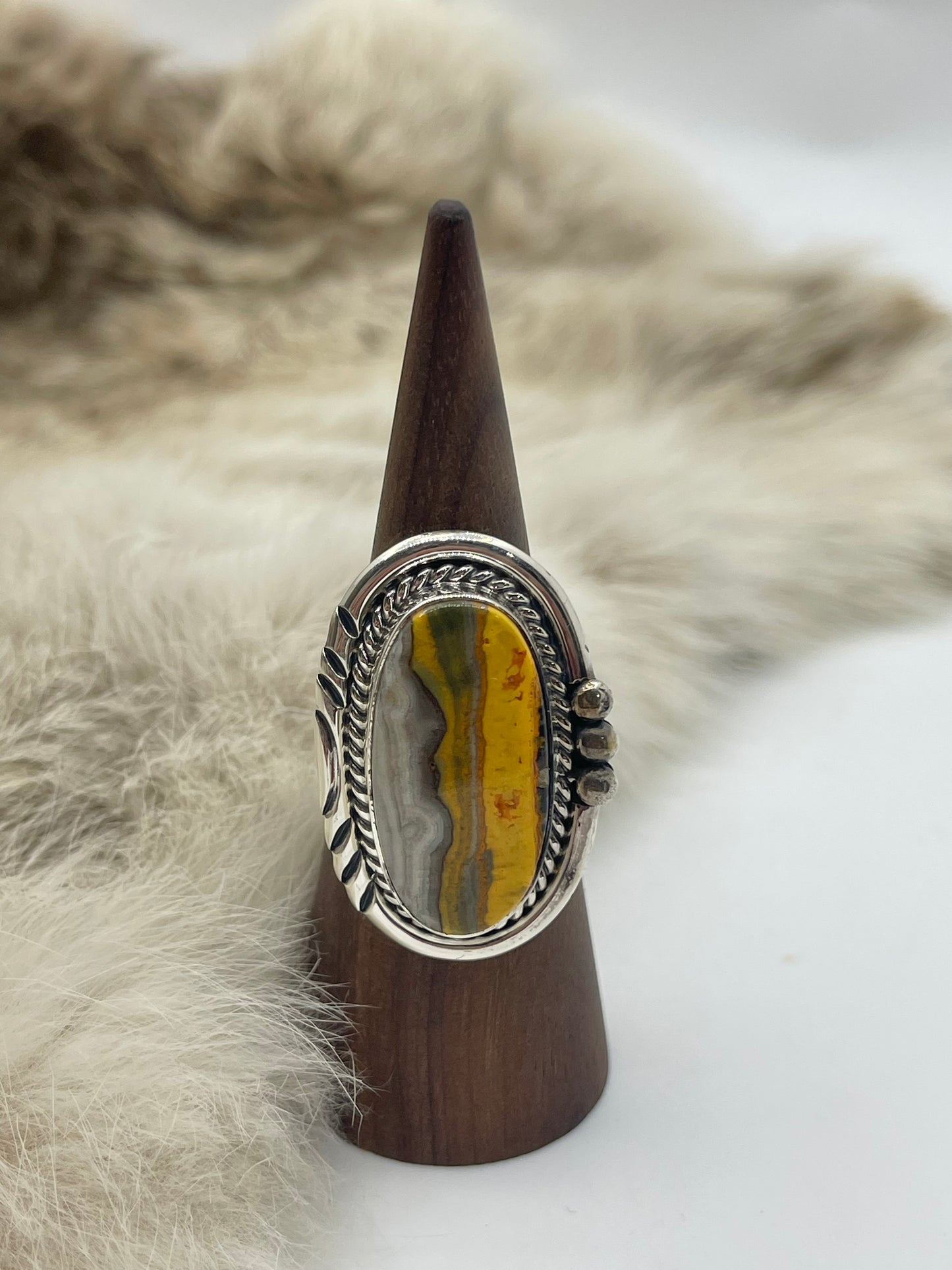 9.0 Bumblebee Jasper Oval Ring