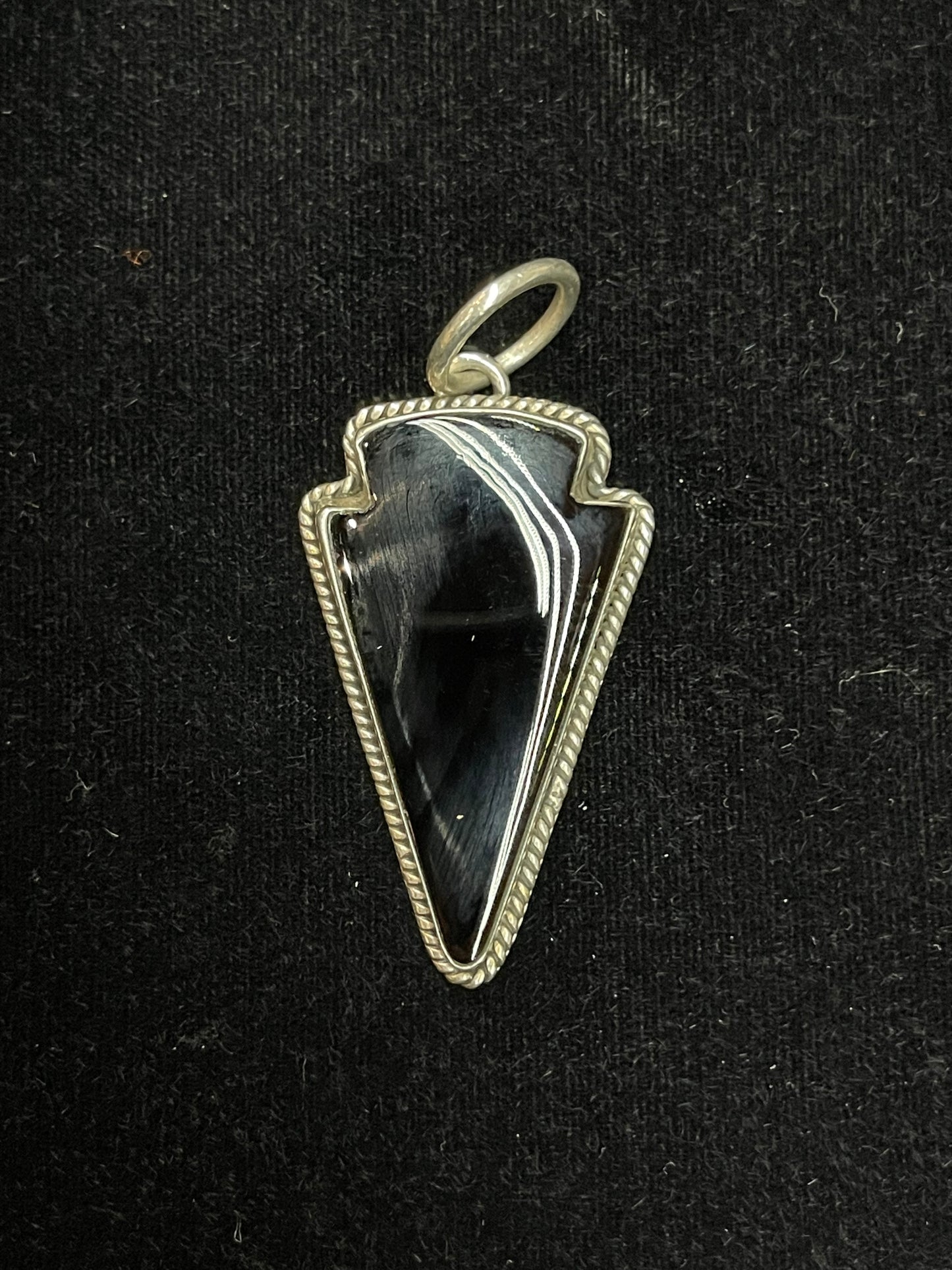 10mm Bale Black Onyx Pendant by Dan Dodson, Navajo