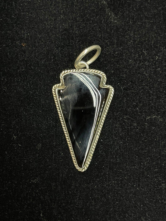 10mm Bale Black Onyx Pendant by Dan Dodson, Navajo