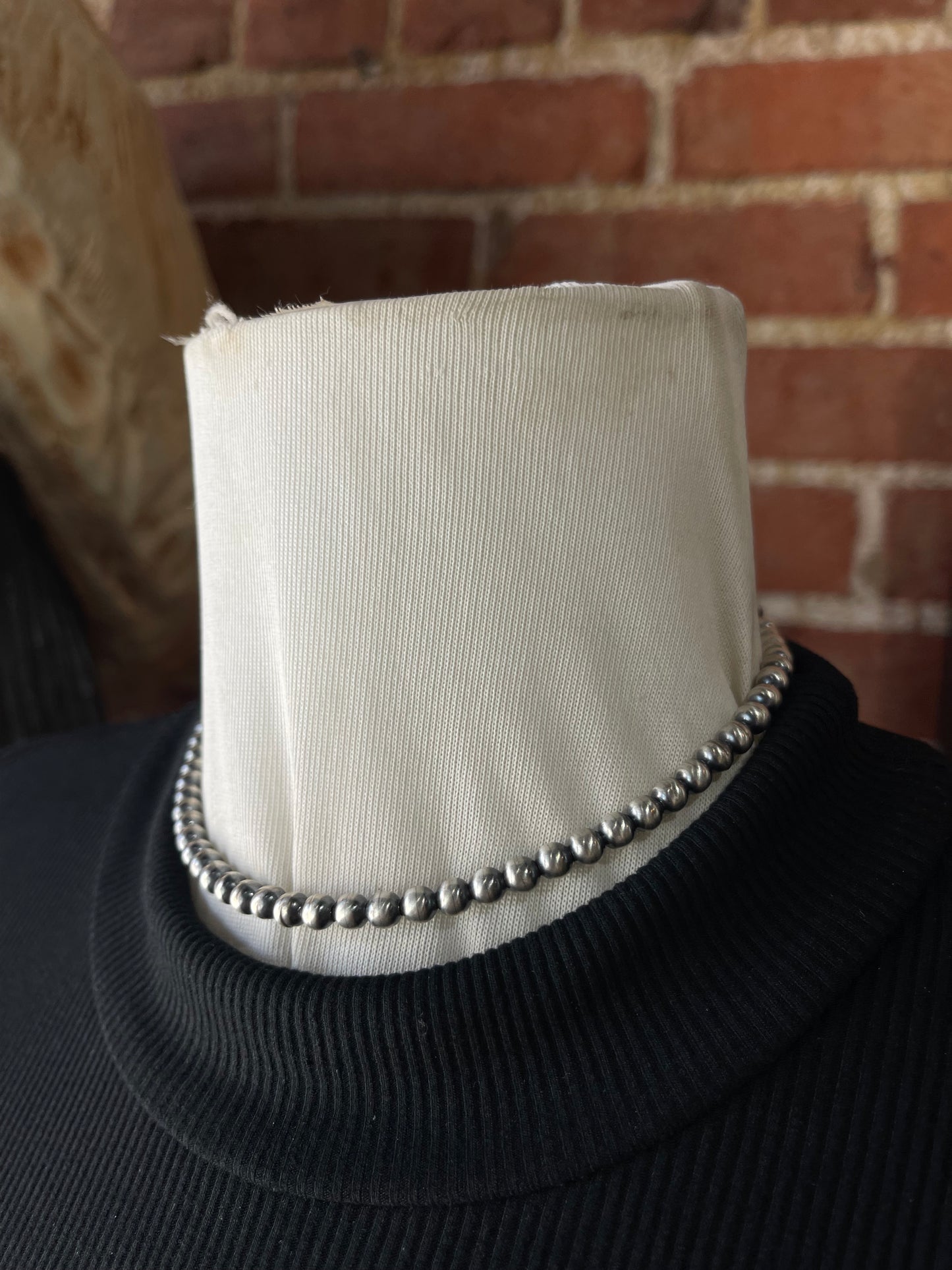 14" 5mm Handmade Navajo Pearls by Dorinda Mariano, Navajo