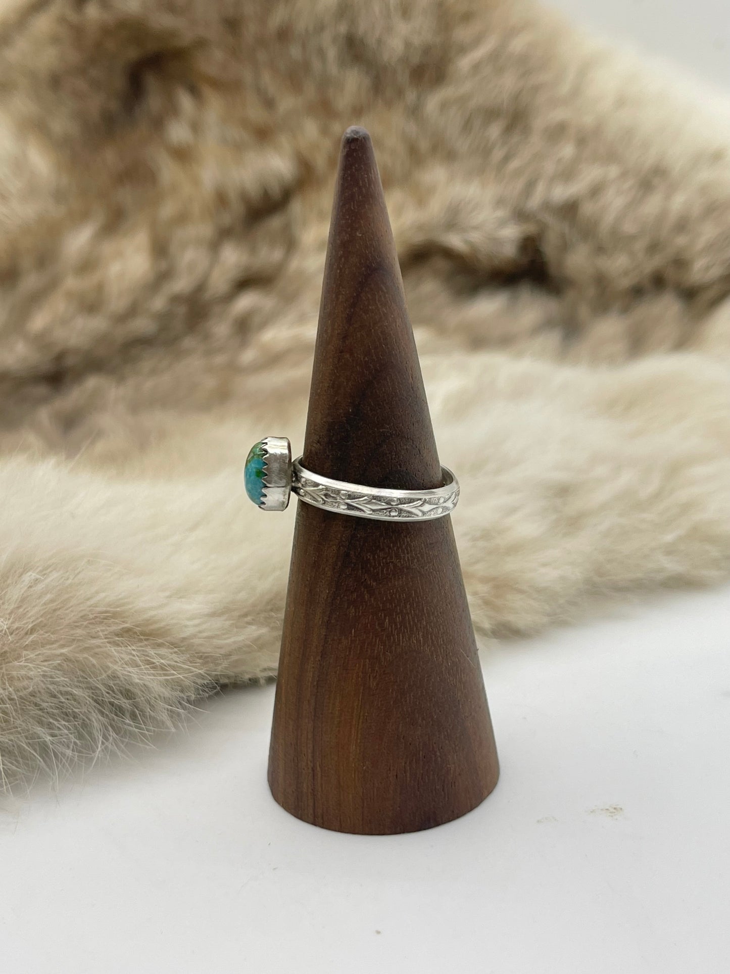 4.5 Sonoran Gold Turquoise Ring by Theresa Smith, Navajo
