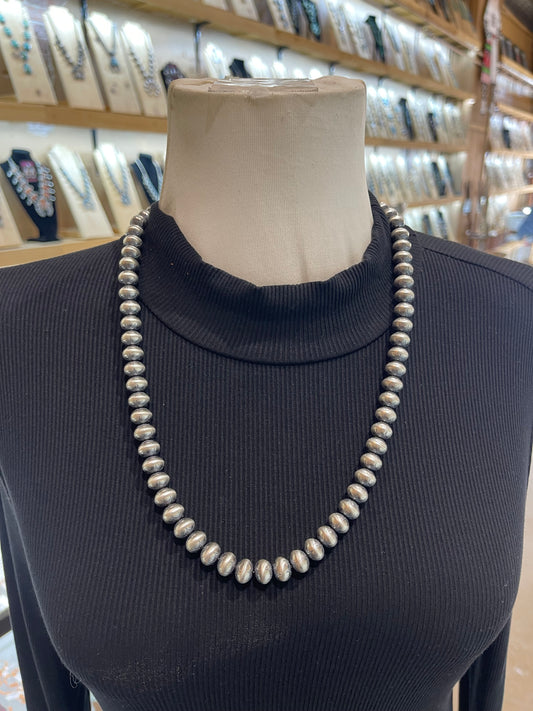 25" 1/2" Rondelle Stamped Beads 10mm Handmade by Bryannen Halwood, Navajo