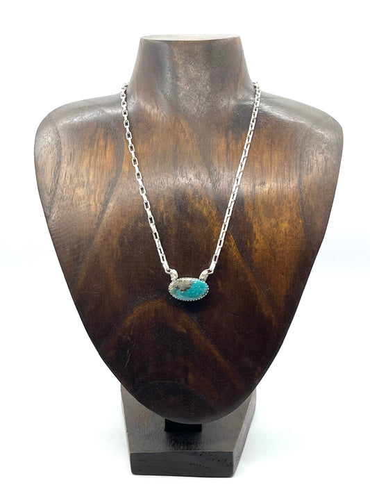16” Single Stone Turquoise Necklace