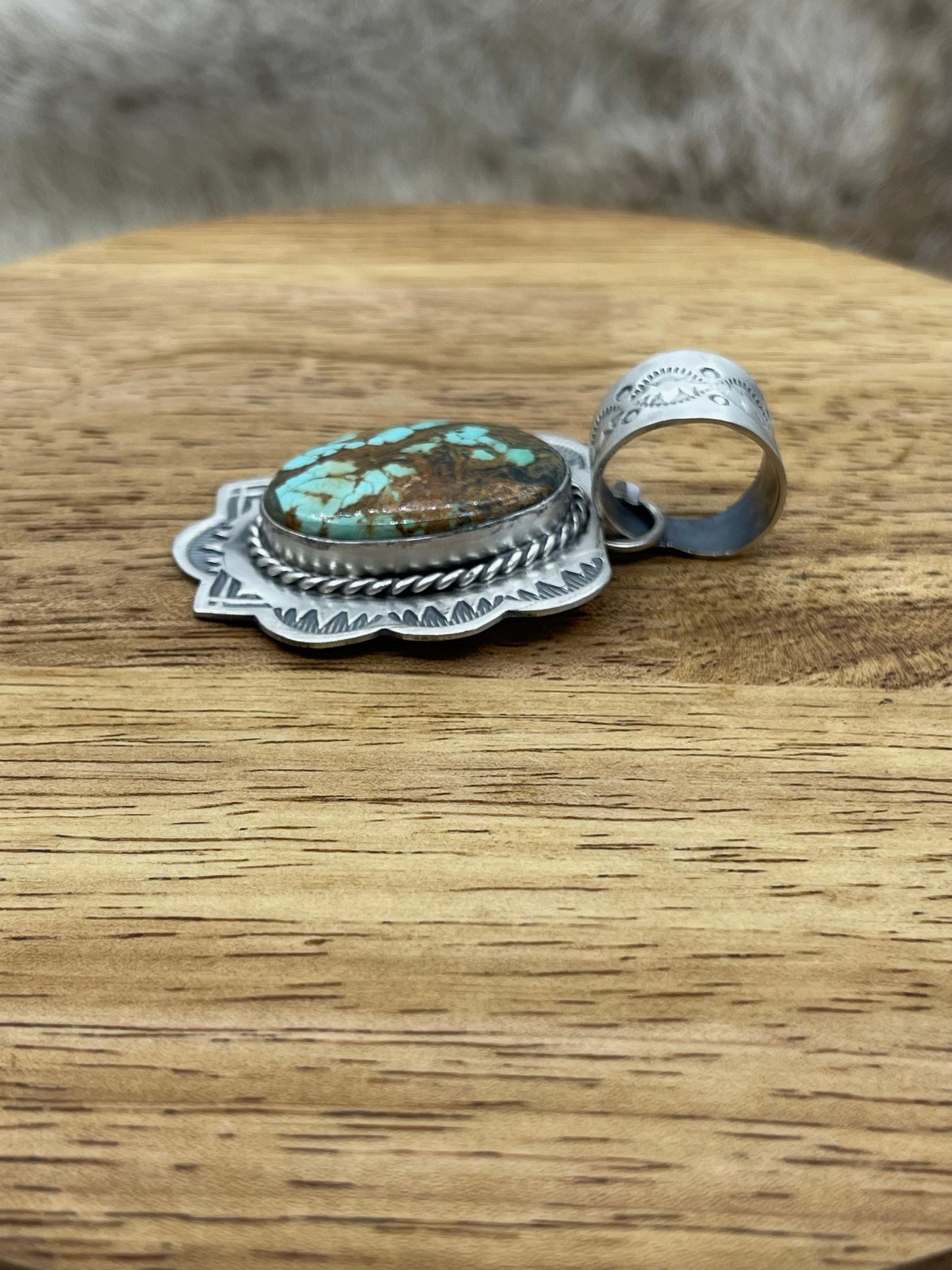 16mm Bail Turquoise Pendant by Harold Joe, Navajo
