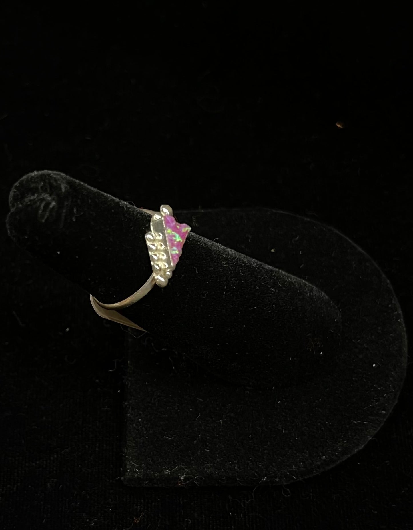 5.0 Pink Opal Triangle Ring