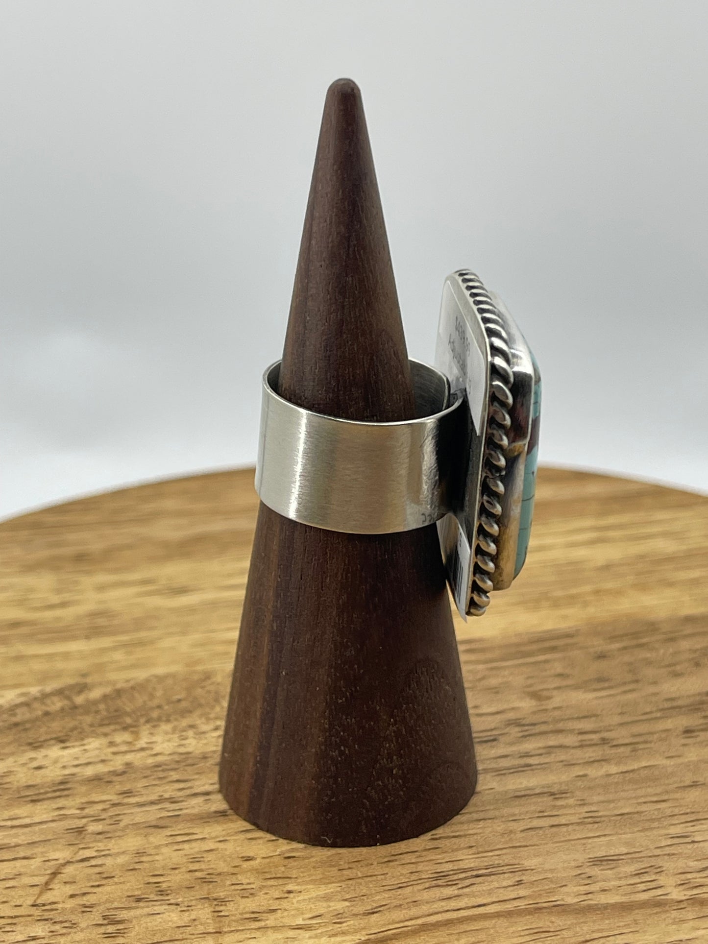 Adjustable #8 Turquoise Ring by Augustine Largo, Navajo