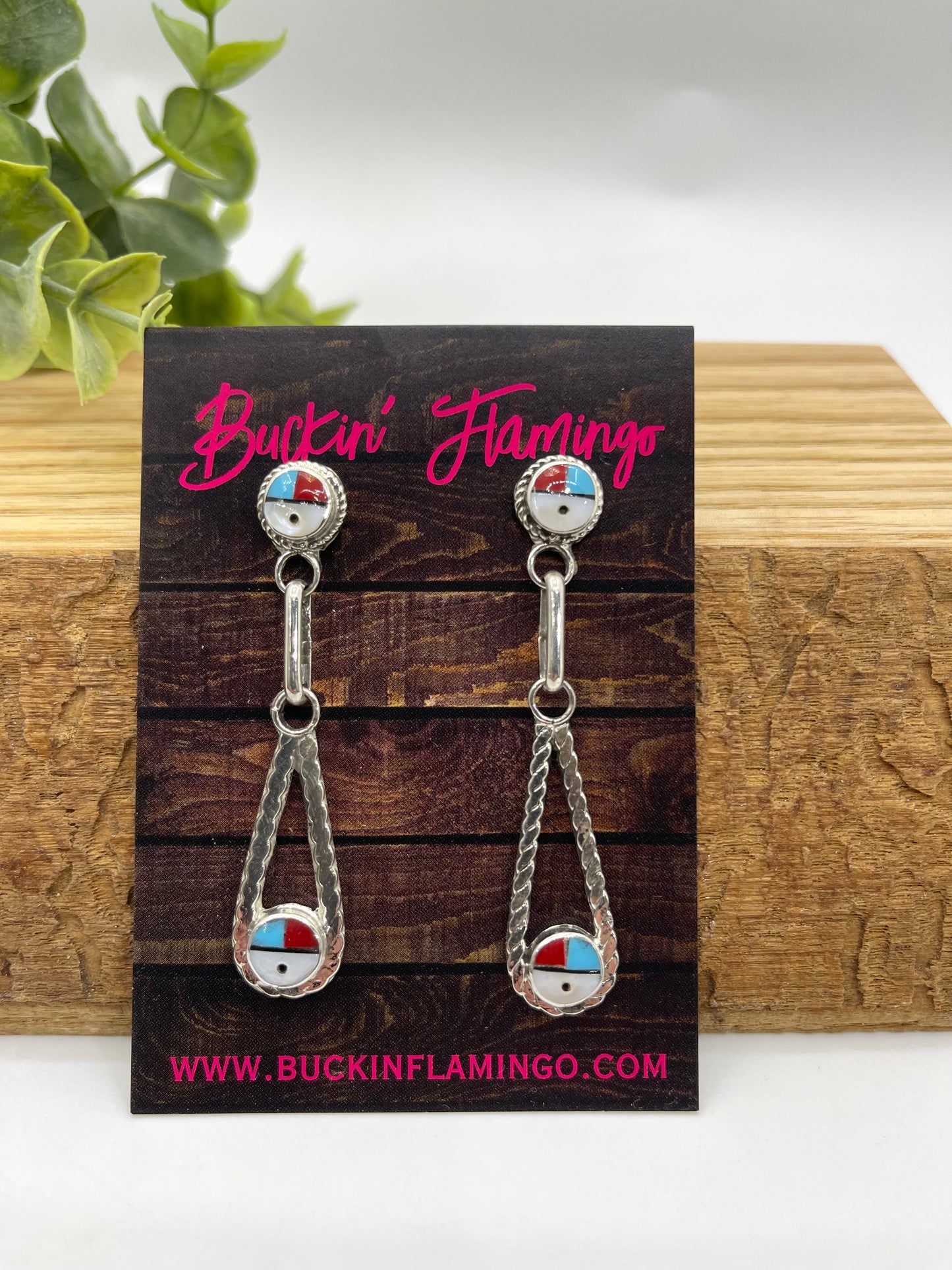 Double Zuni Sunface Earrings