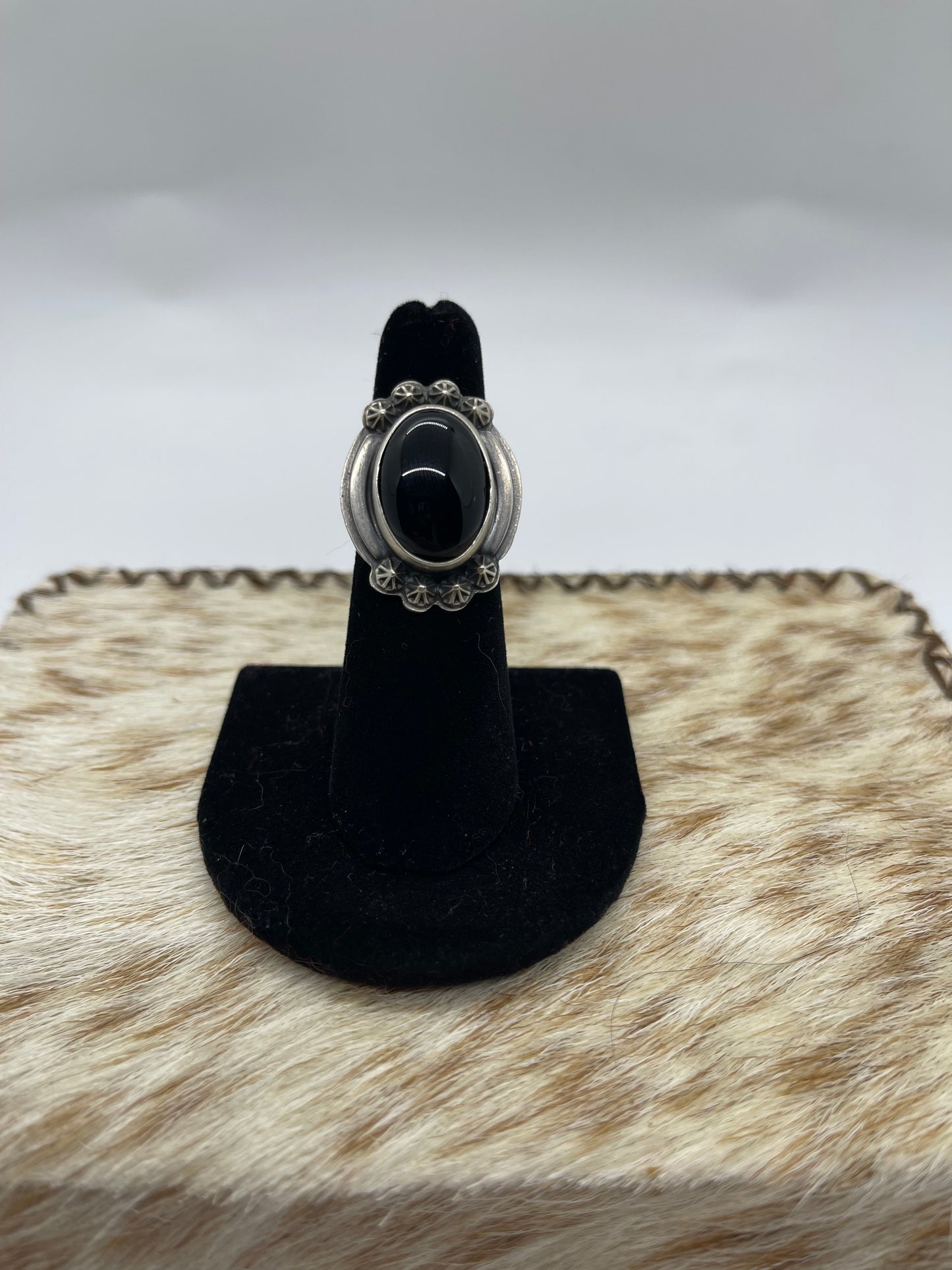 Black Onyx and Sterling Silver Ring