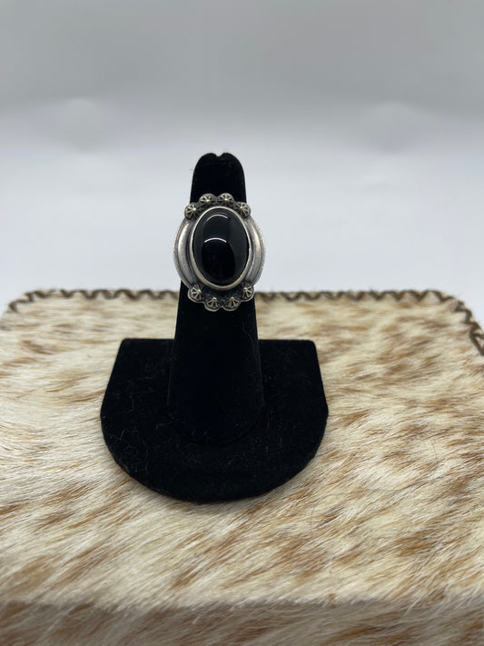 Black Onyx and Sterling Silver Ring