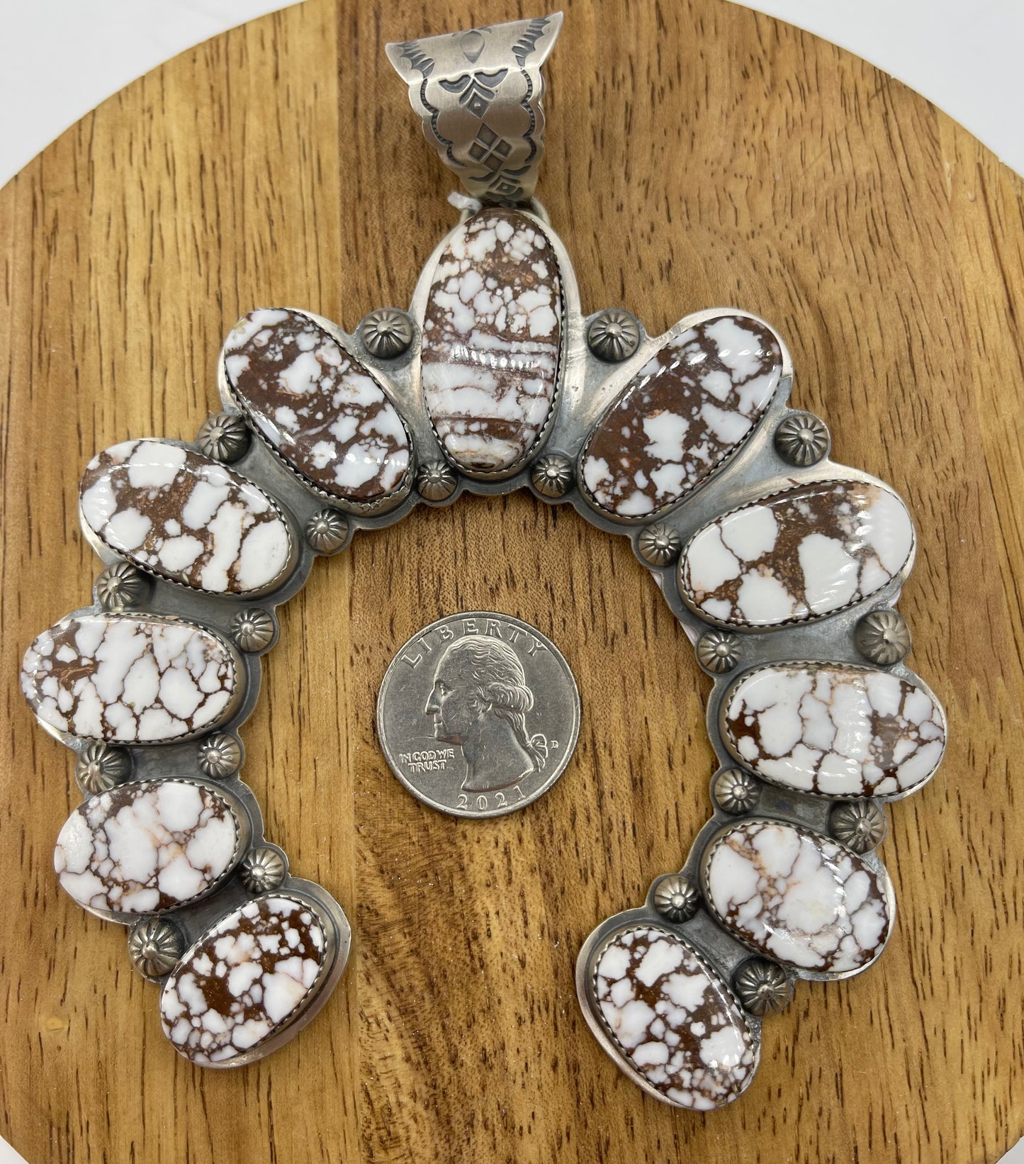 11 Stone Wild Horse Naja Pendant with a 14.2mm Bale