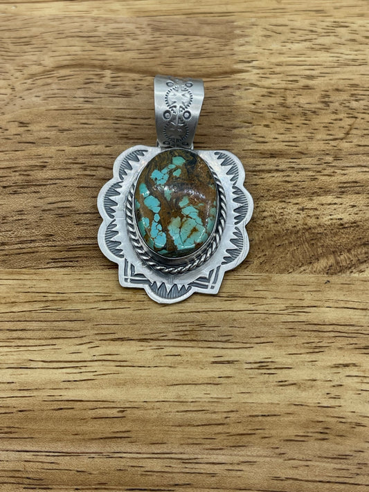 16mm Bail Turquoise Pendant by Harold Joe, Navajo