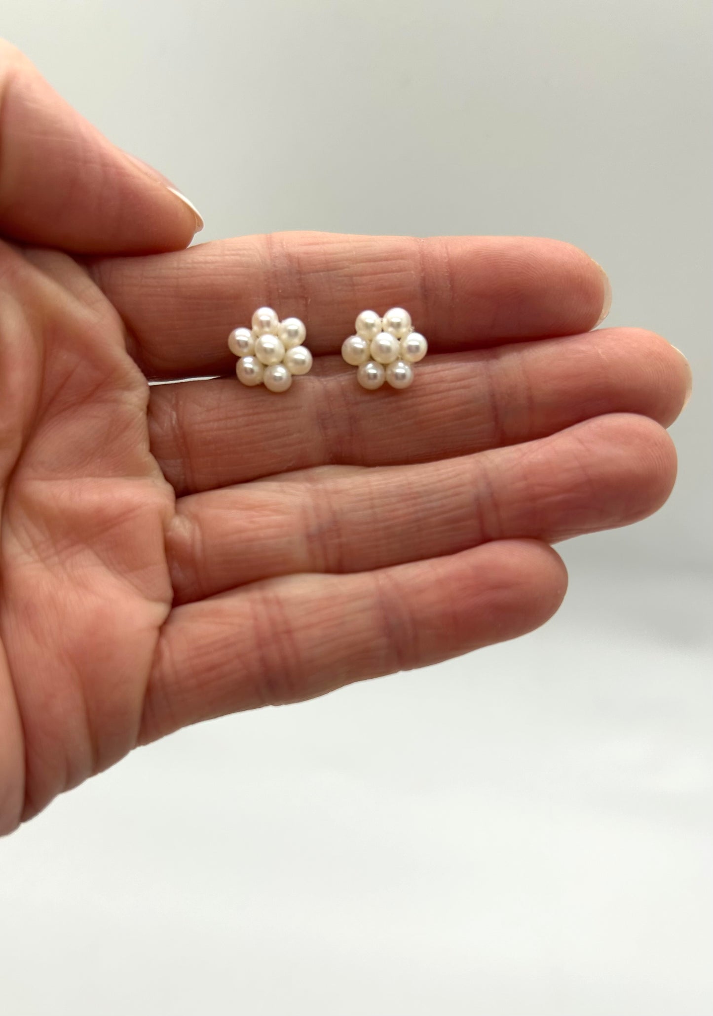 Freshwater Pearl Cluster Post Earrings