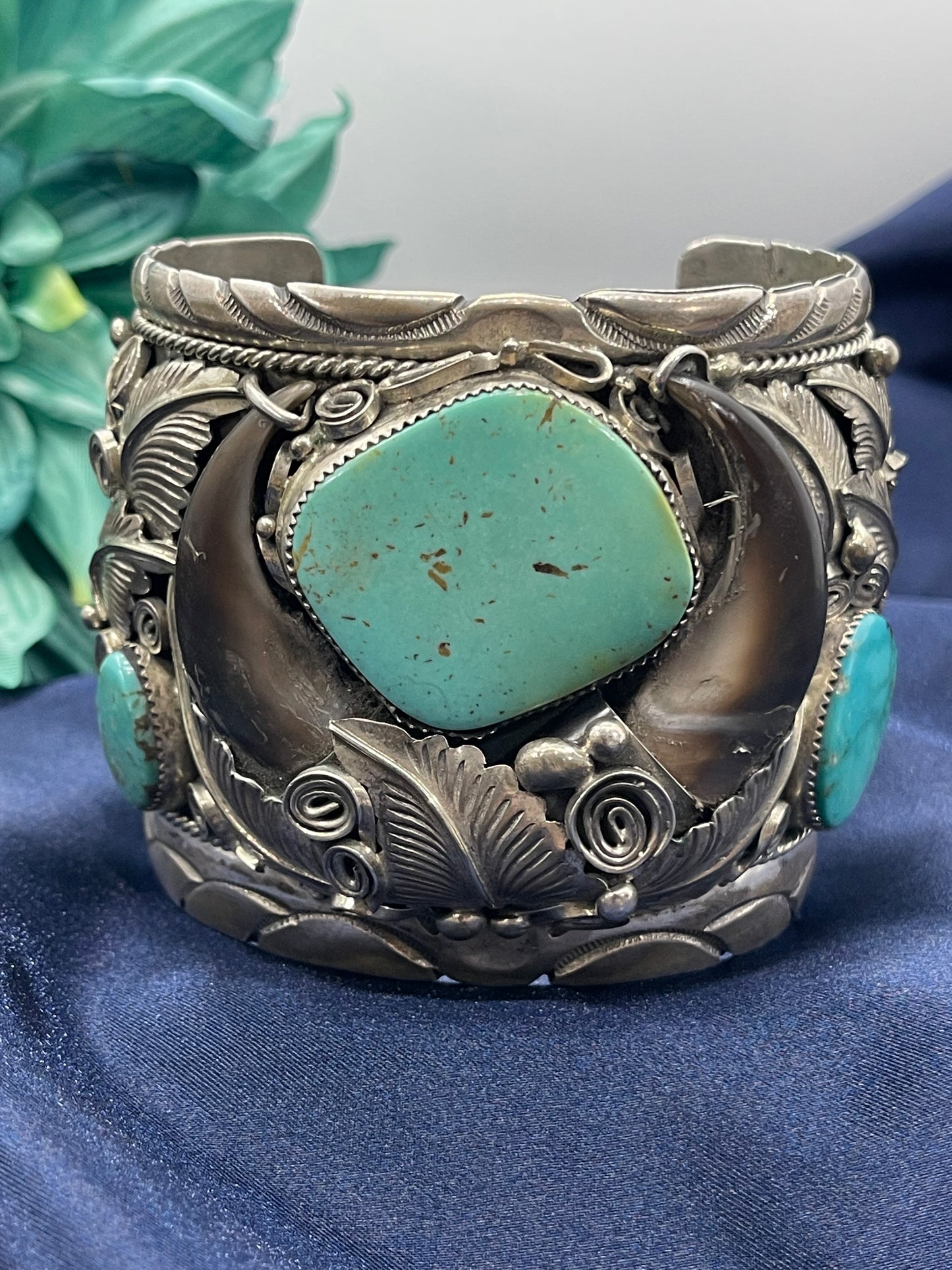 Royston Turquoise Cuff with Bear Claws