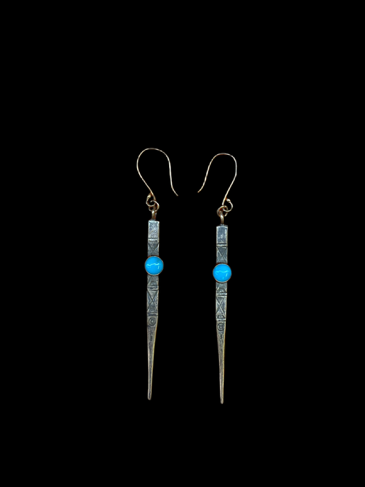 Sterling Silver Dangles with Sleeping Beauty Turquoise Dangle Earrings