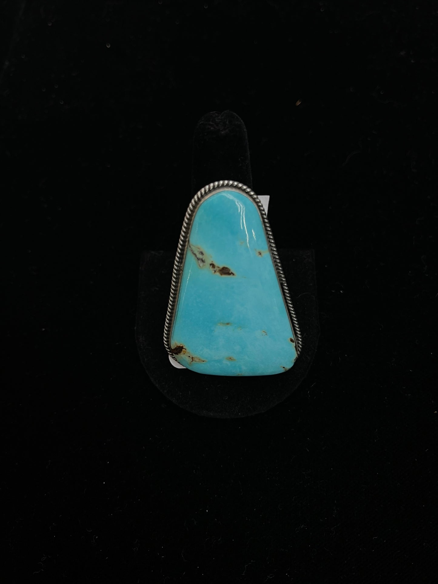 10.0 Turquoise Triangle Ring by D.Cadman, Navajo