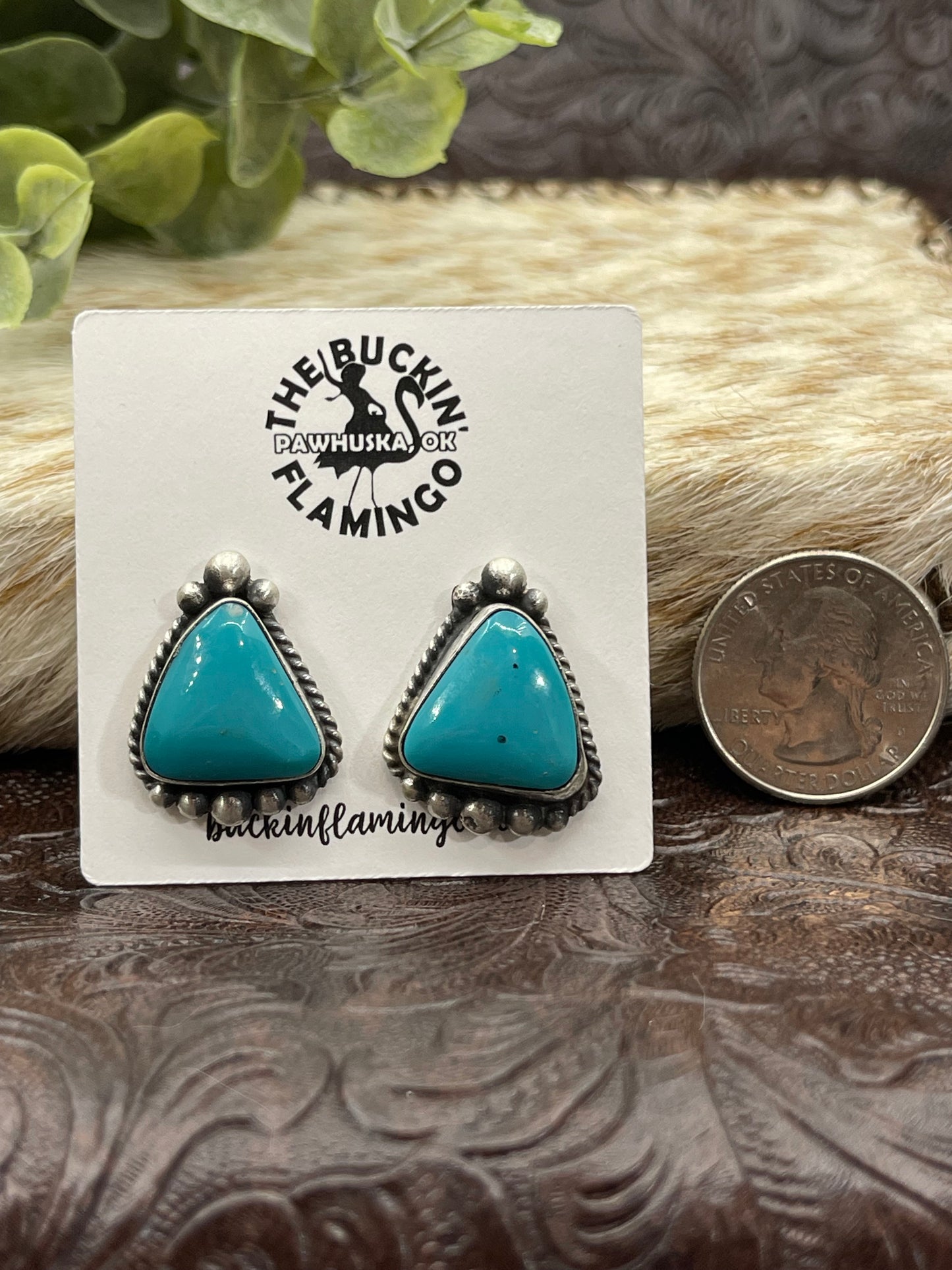 Kingman Turquoise Top Post Earrings