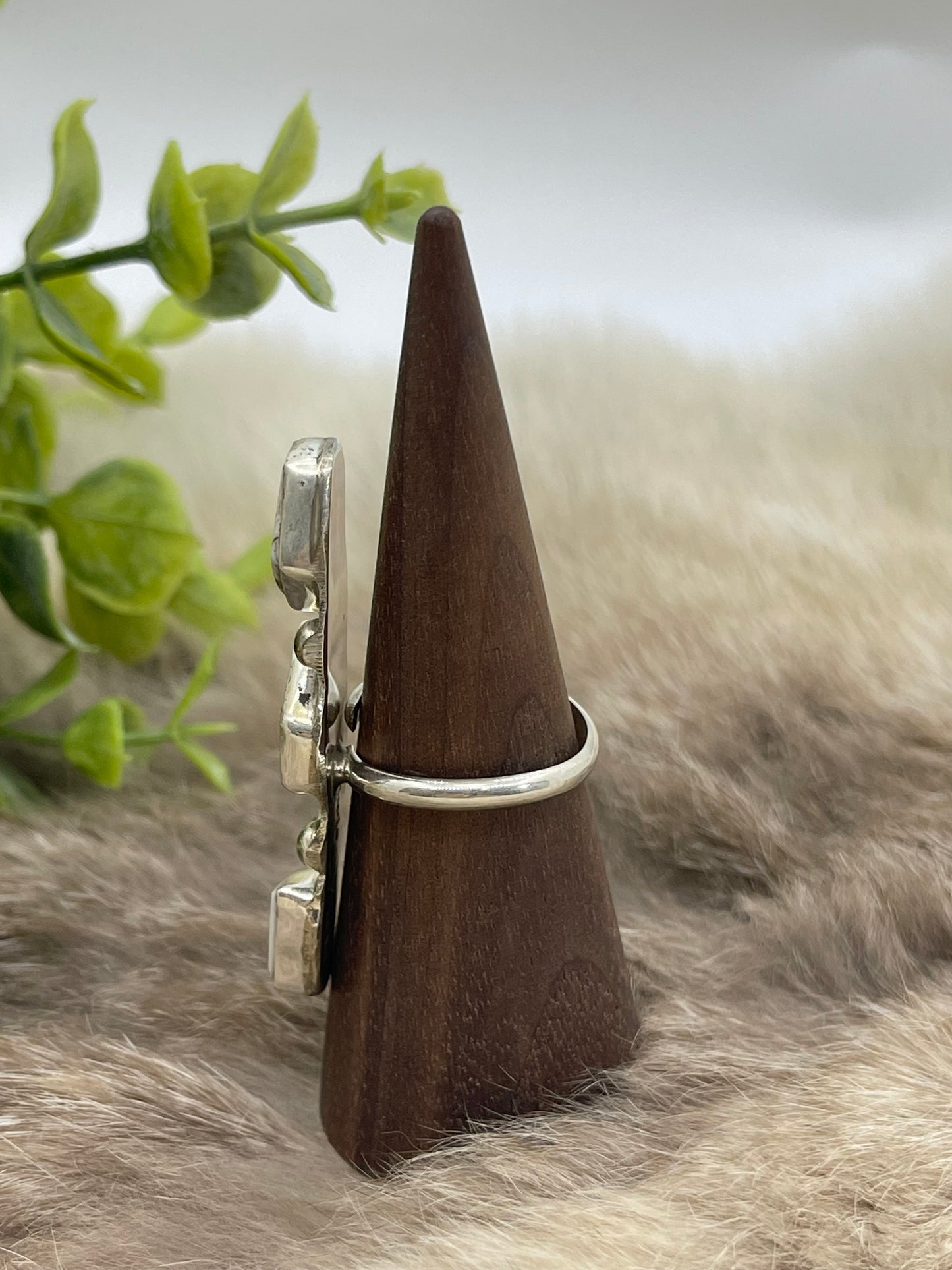 Adjustable 3 Stone Cotton Candy Ring by Jude Candeleria, Zuni