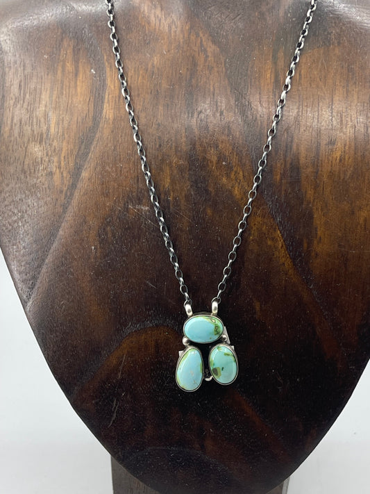 Sonoran Gold Turquoise Cluster Necklace by Donovan Skeets, Navajo