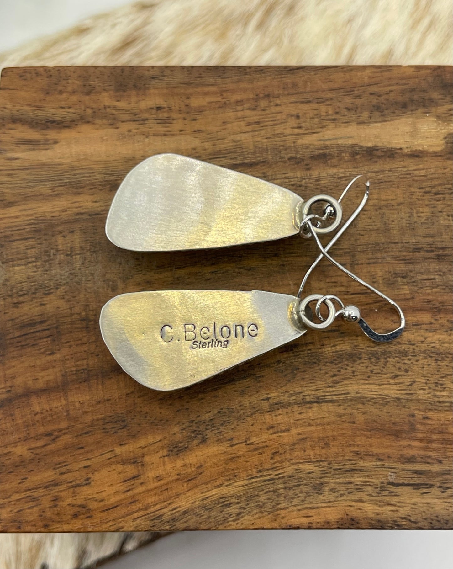 Cotton Candy Dangle Earrings by Chassity Belone, Navajo