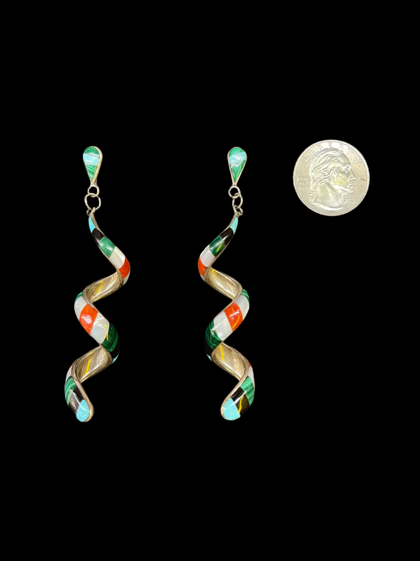 Vintage Spiral, Zuni Made Dangles