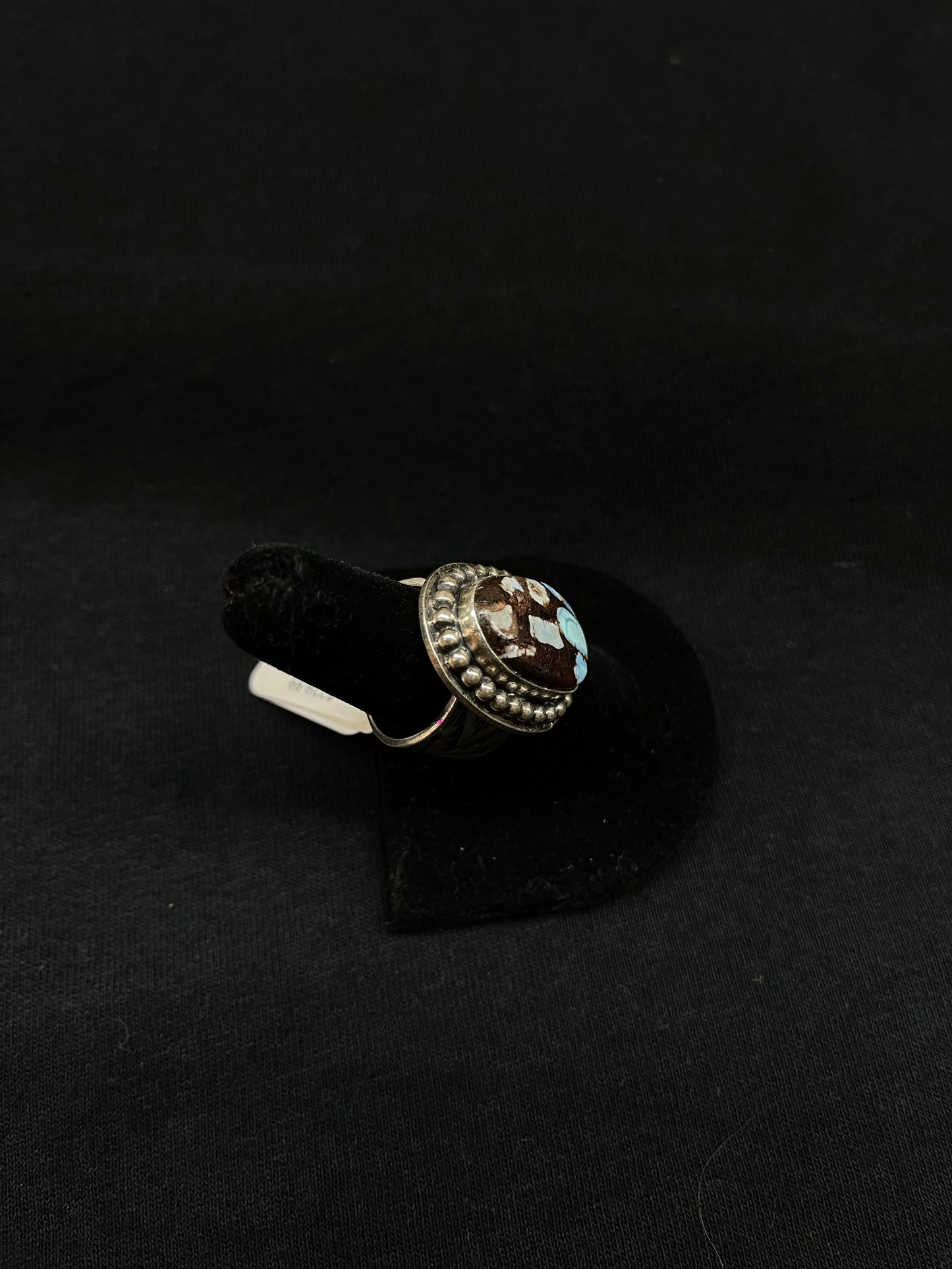 8.0 Mosaic Golden Hills Turquoise Ring by Zia