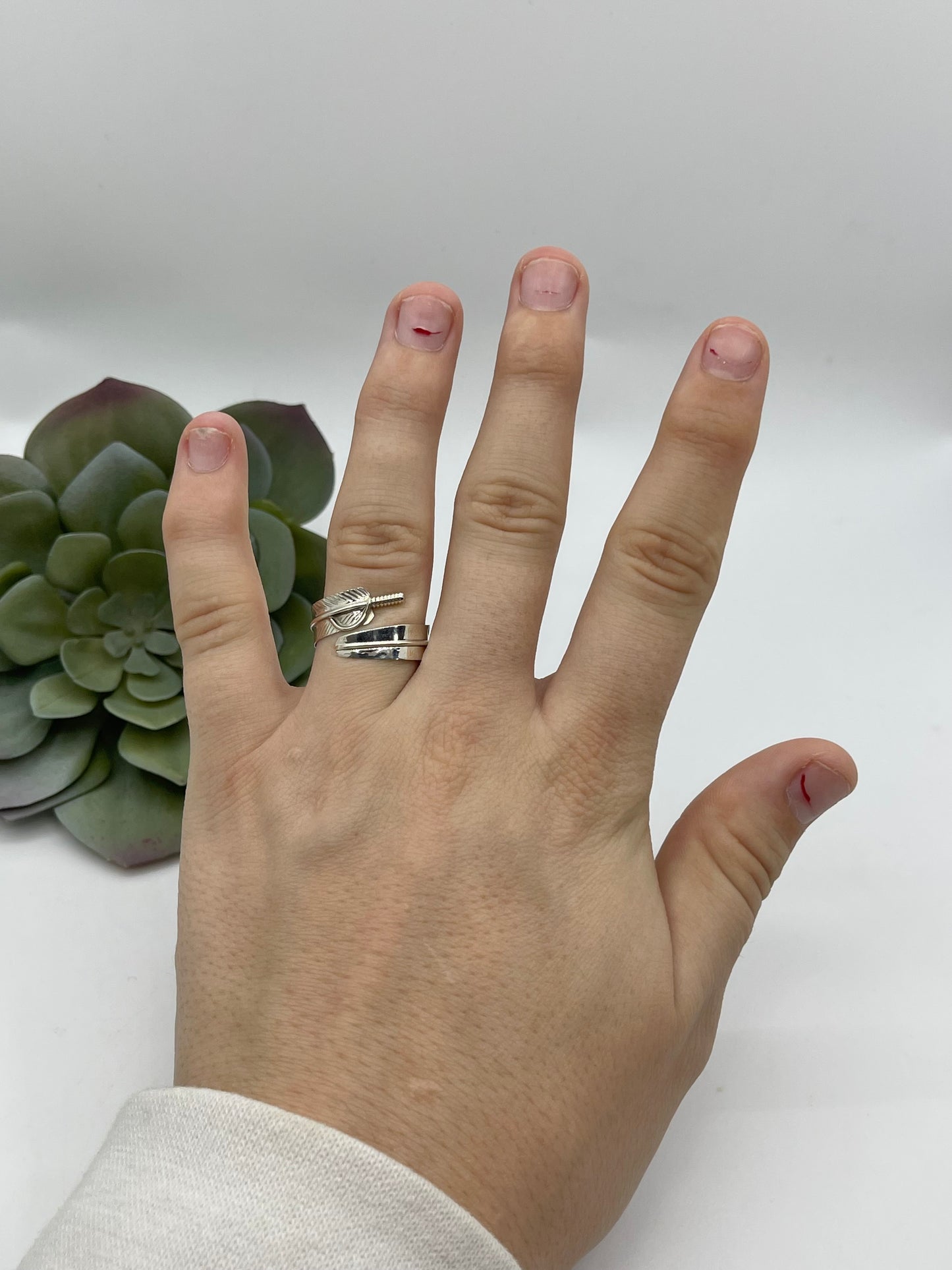 Adjustable Feather Ring by Aaron Davis, Navajo
