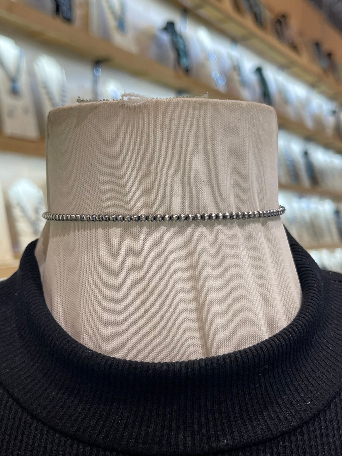 3mm Navajo Style Pearl Memory Wire Choker