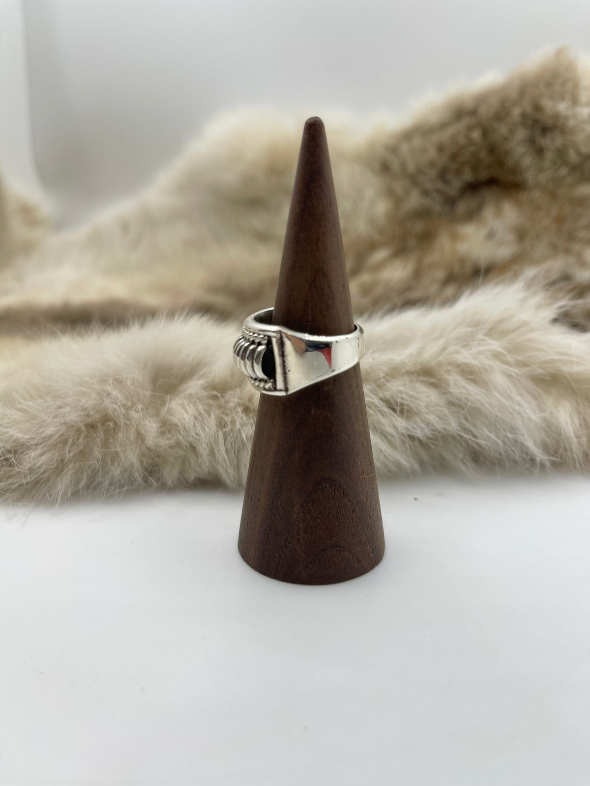6.0 Water Bead Ring by Thomas Charley, Navajo