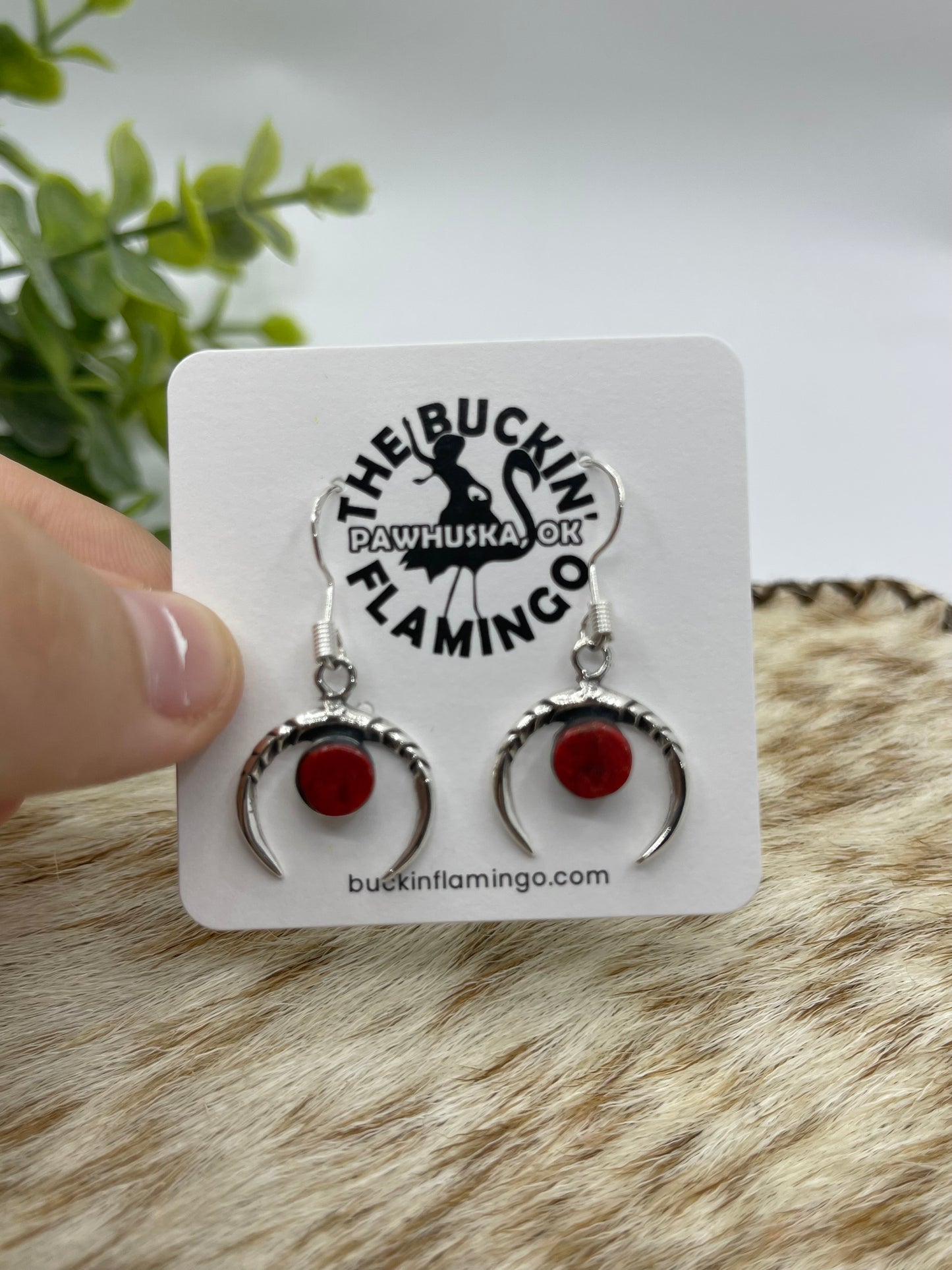 Red Spiny Oyster Naja Hook Earrings