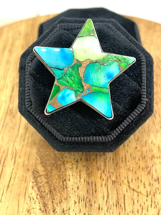 6.0 - 10.0 Adjustable Peacock Dahlia Ring