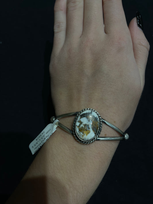 5 3/4"-7 1/4" Wild Horse Cuff by Augustine Largo, Navajo