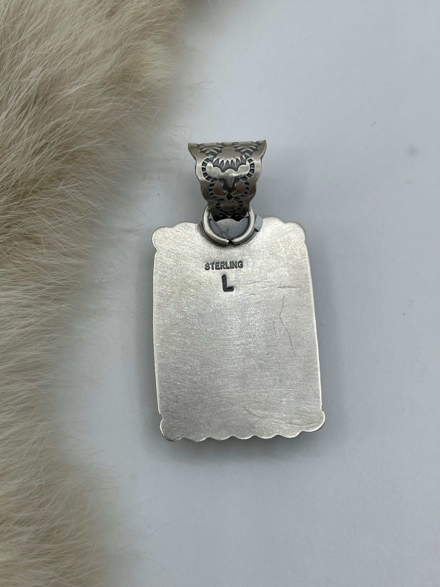 Boulder Ribbon Turquoise Pendant by Jeff Largo, Navajo