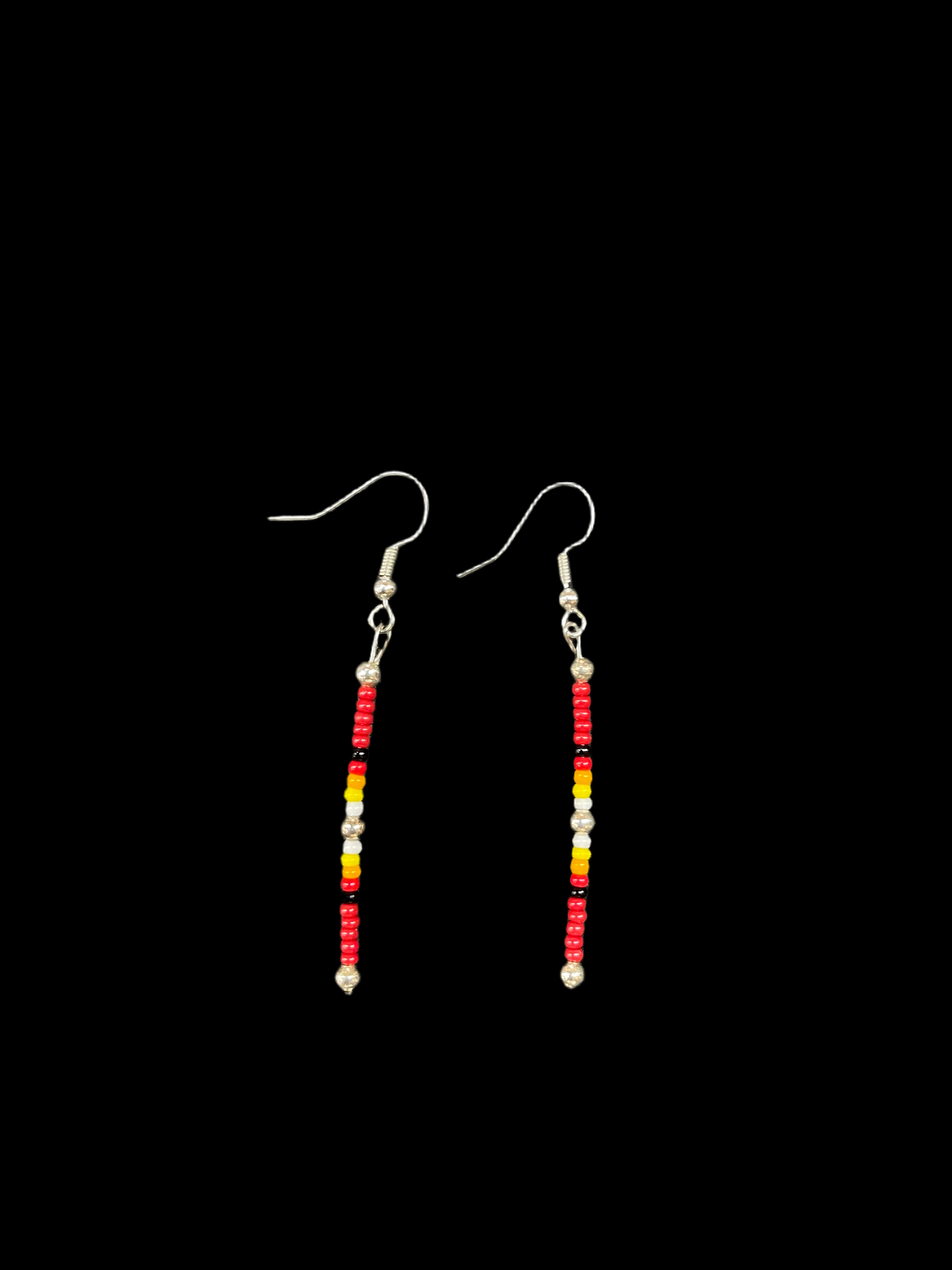 Single Strand Beaded Dangle Earrings