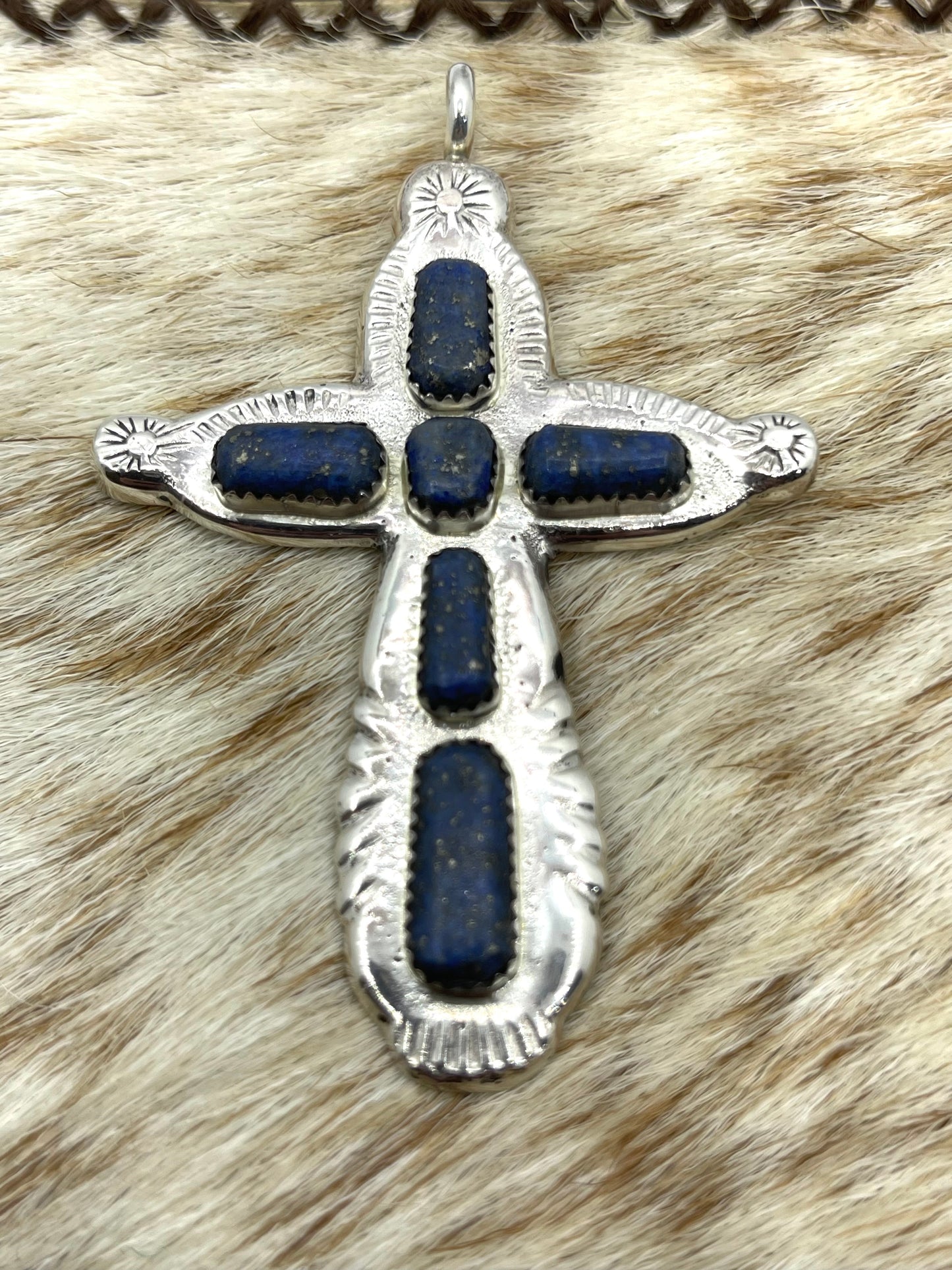 Blue Lapis Cross Pendant