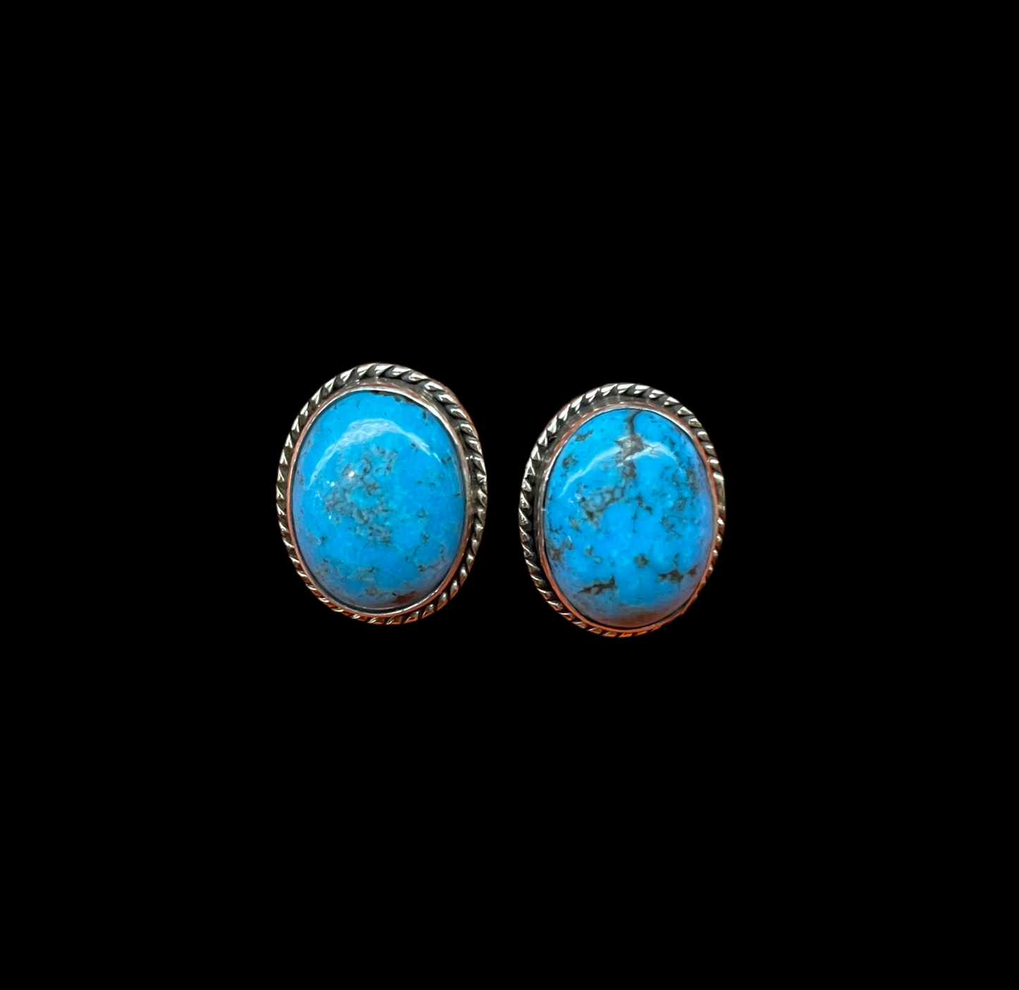 Kingman Turquoise Oval Post Earrings