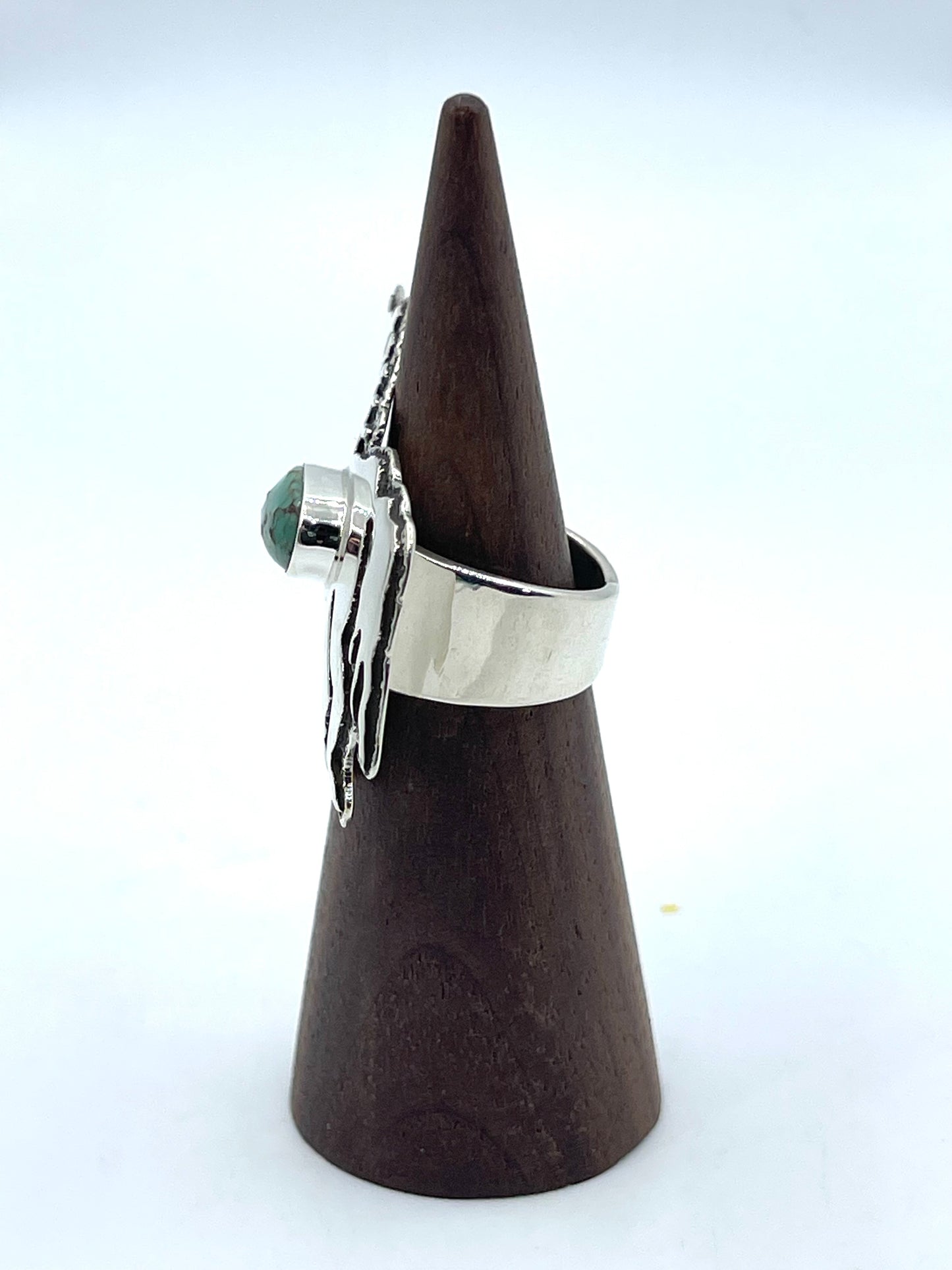 7.5 Royston Turquoise Horse Ring by Marie Jackson, Navajo