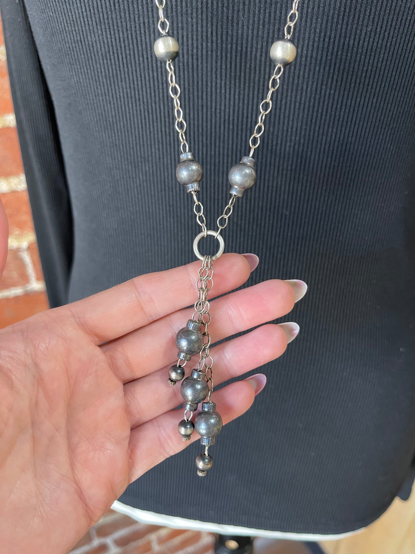 36" 9mm Lariat Navajo Pearls