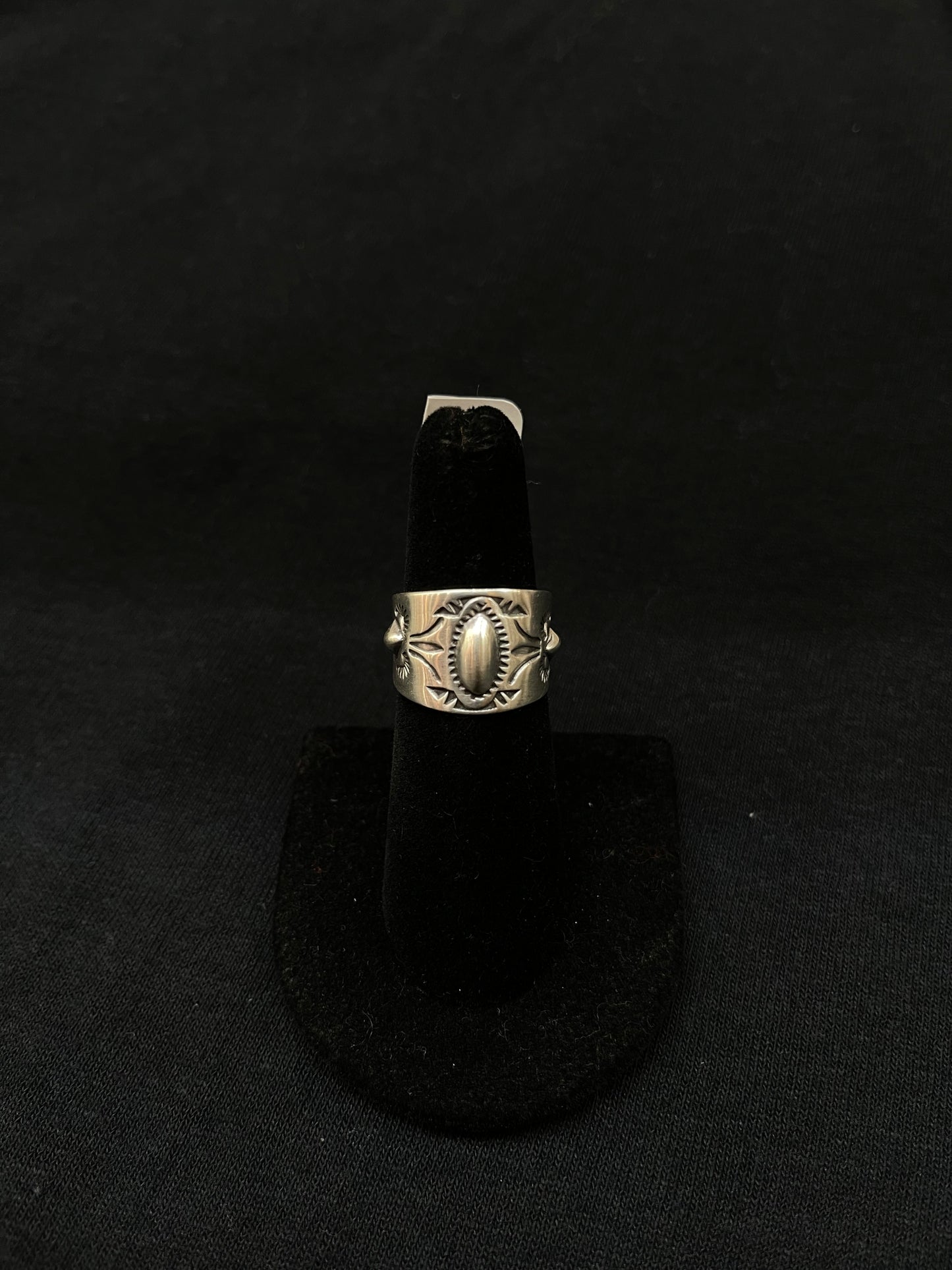 10.0 Sterling Silver Thick Band Ring by Edison Saunders, Navajo