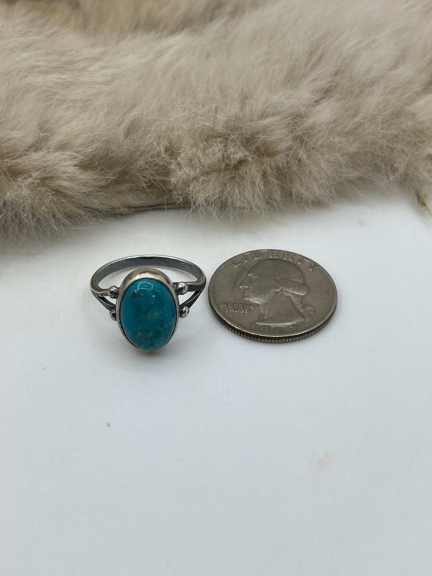 10.0 Kingman Turquoise Ring by Jerryson Henio, Navajo