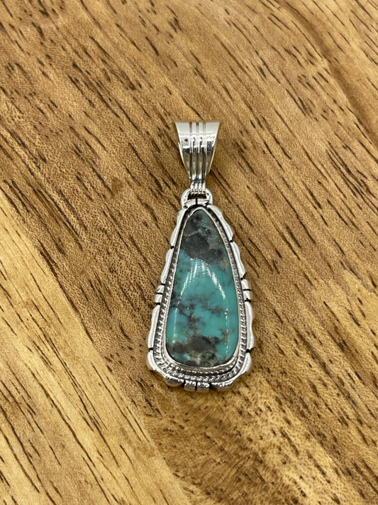 Turquoise with Pyrite Pendant with a 6.3mm Bale by Ted Etsitty, Navajo