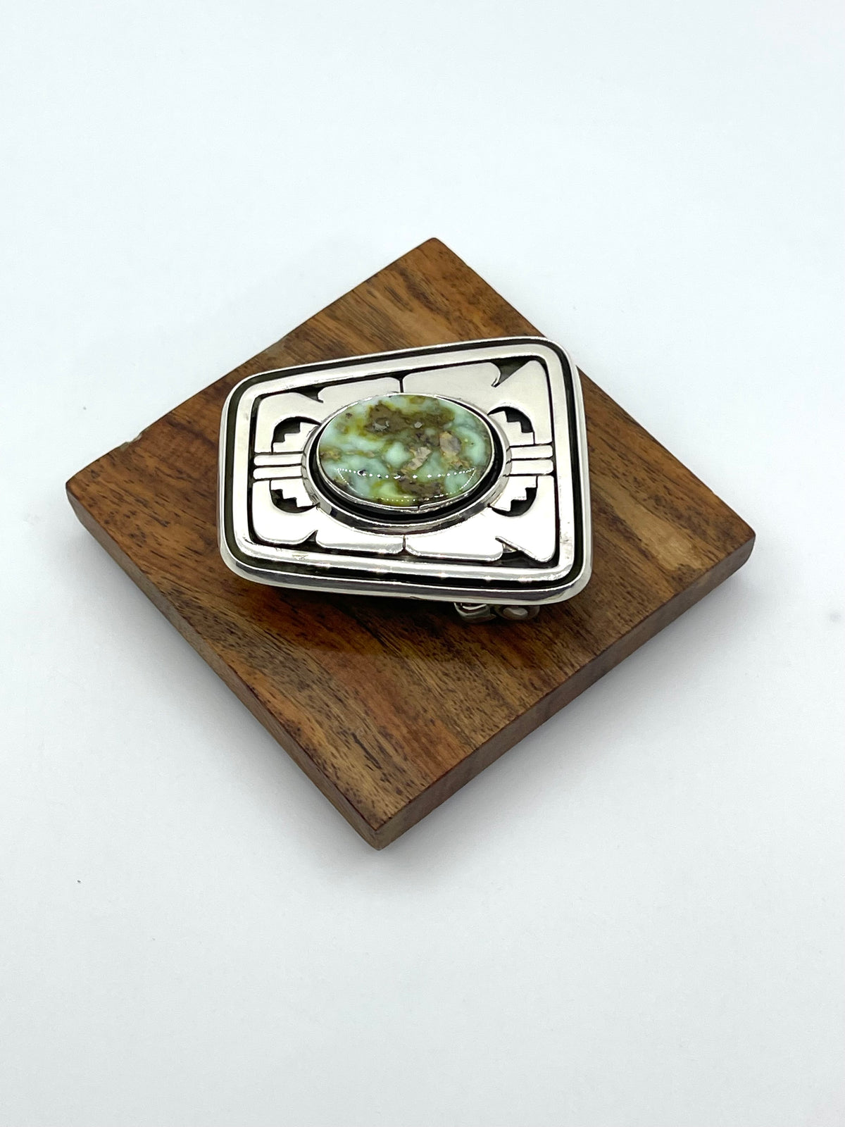 Damele Turquoise Buckle & Bolo Set by Leonard Nez, Navajo